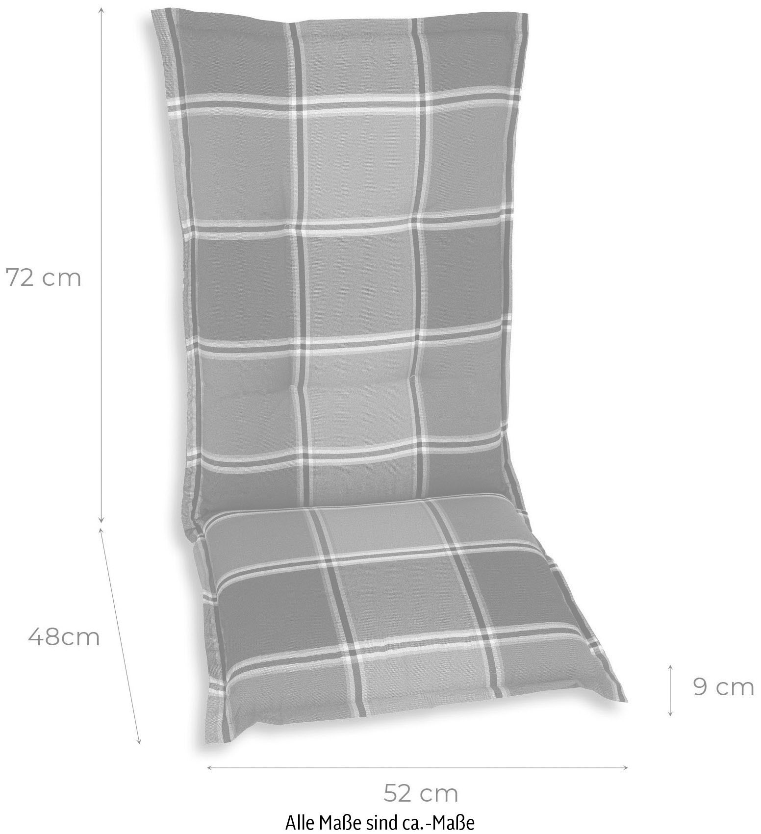 GO-DE Hochlehnerauflage, grau