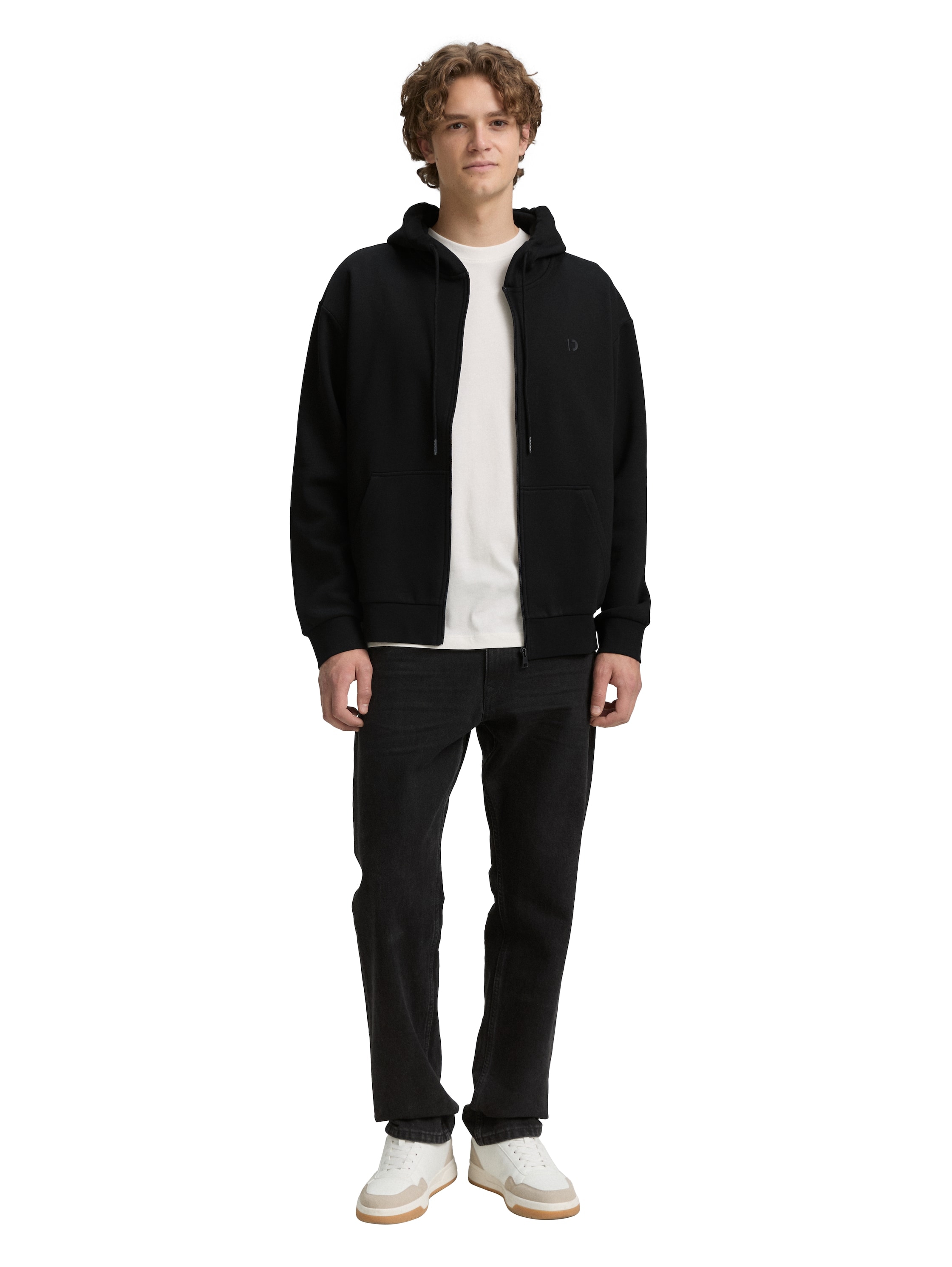 TOM TAILOR Denim Sweatjacke mit Logostickerei