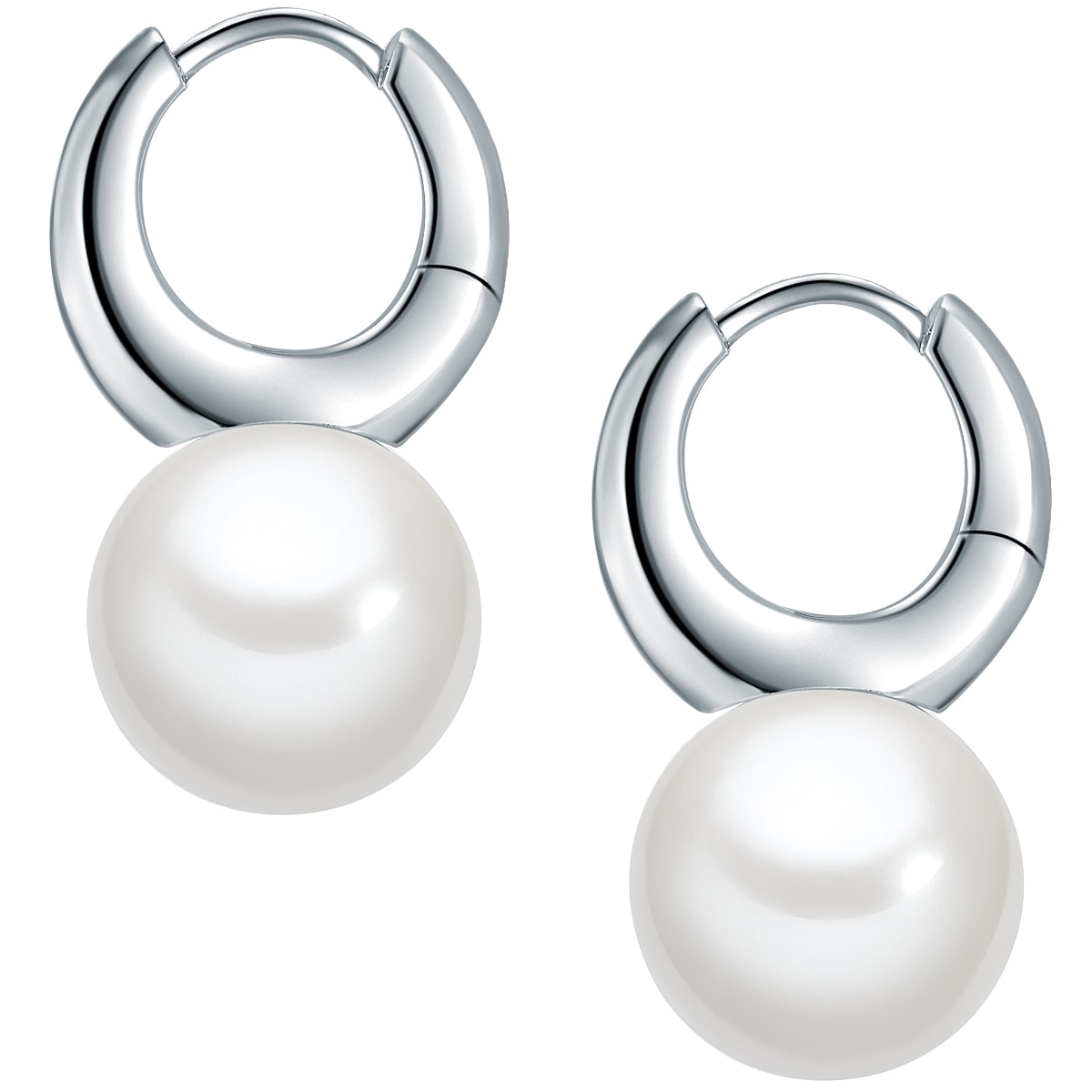 Yokoamii Paar Creolen »Set: Y72« Creolen Muschelkernperle weiß