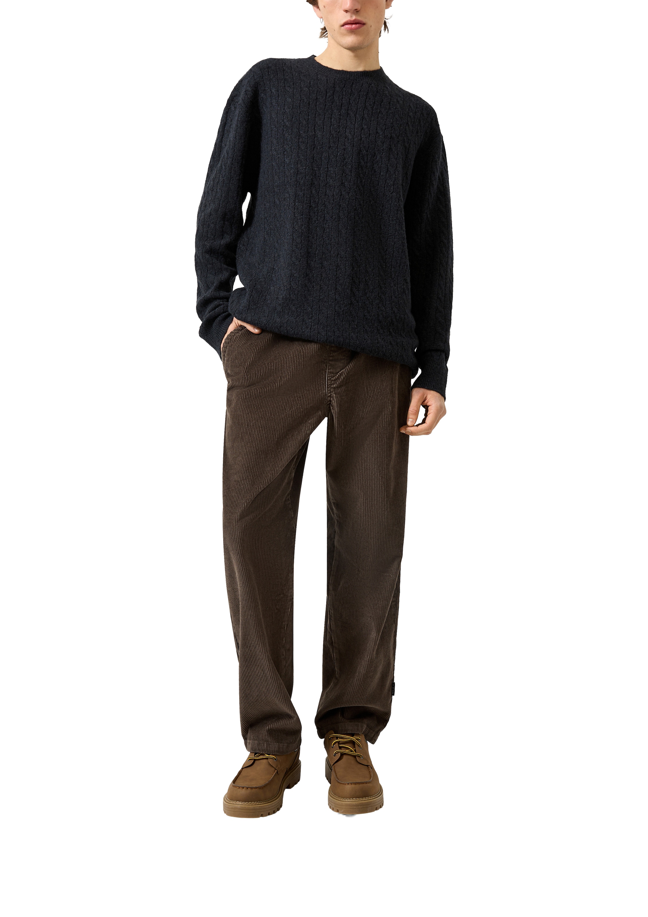 QS Strickpullover Winterpullover mit Zopfmuster