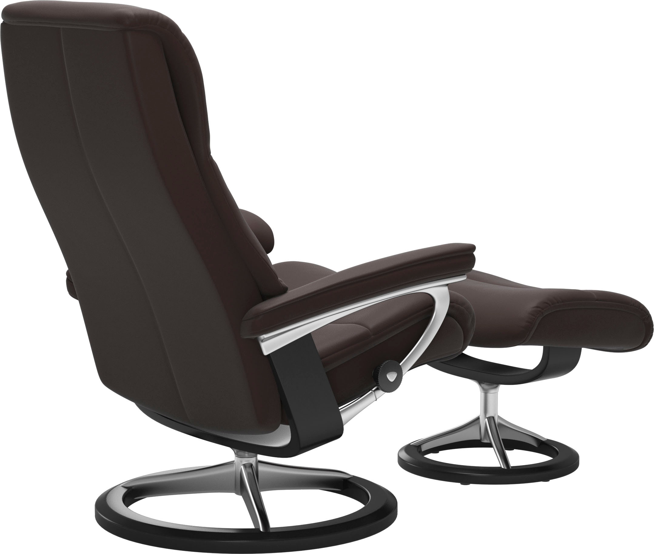 Stressless® Relaxsessel »View«, (Set, Relaxsessel mit Hocker), mit Signature Base, Größe S,Gestell Schwarz
