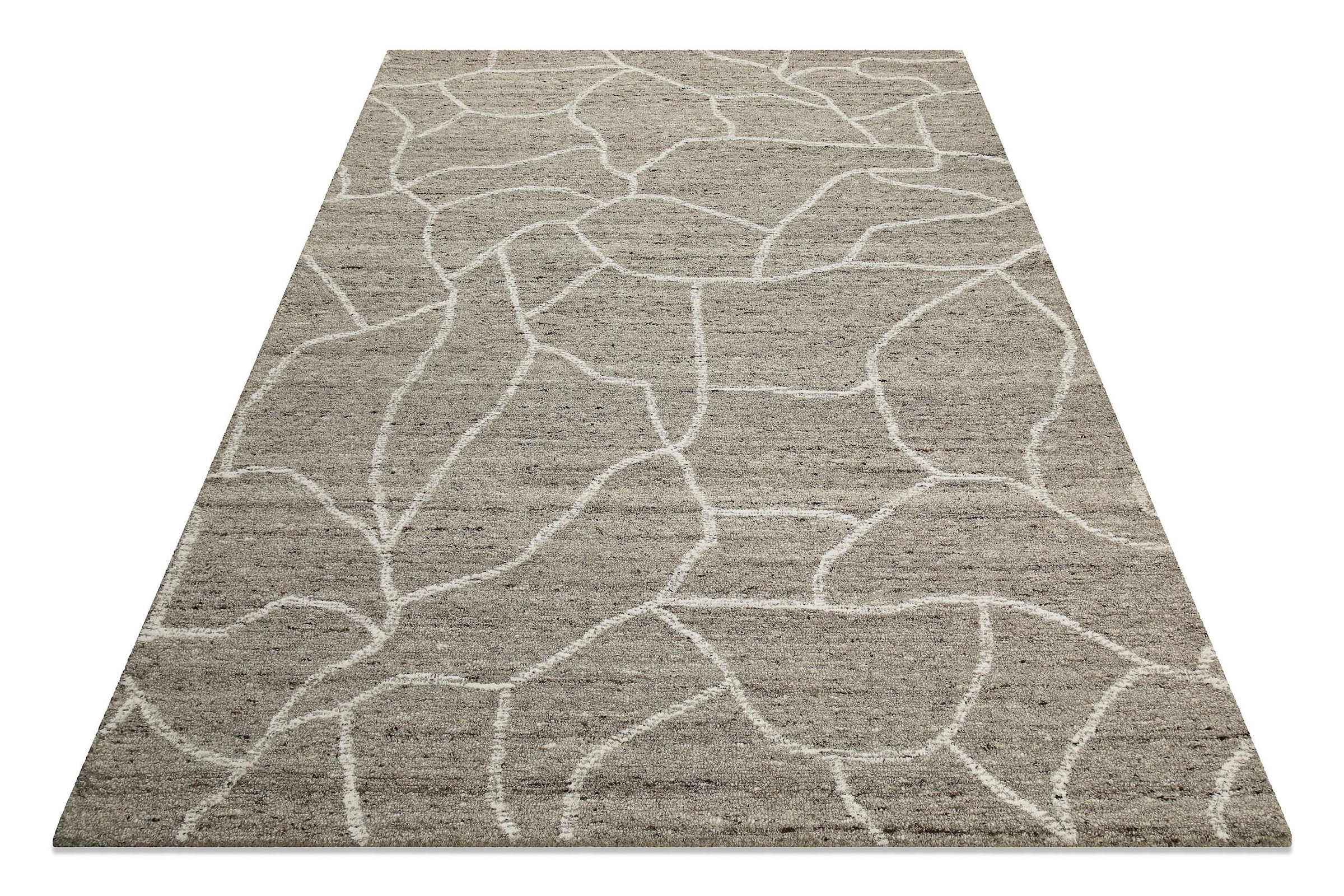 Wecon home Wollteppich »Hamptons FORTYONE«, rechteckig, 15 mm Höhe, Läufer, Schurwolle, Kurzflor, Wohnzimmer, elegant, robust, Stein