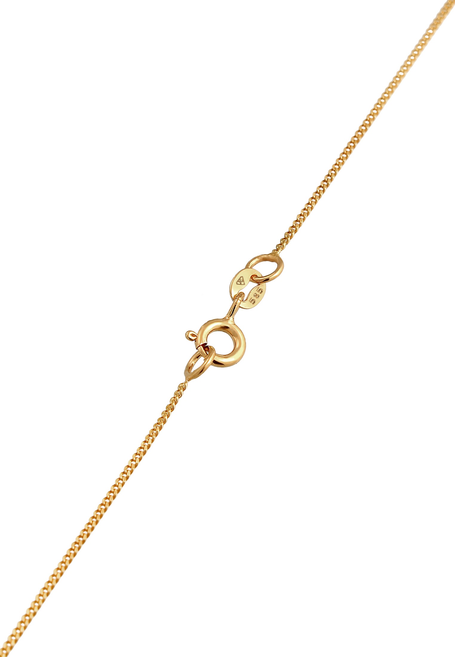 Elli DIAMONDS Silberkette »Halskette Diamant Weiß Brillantschliff (0.034 ct) 585 Gelbgold«