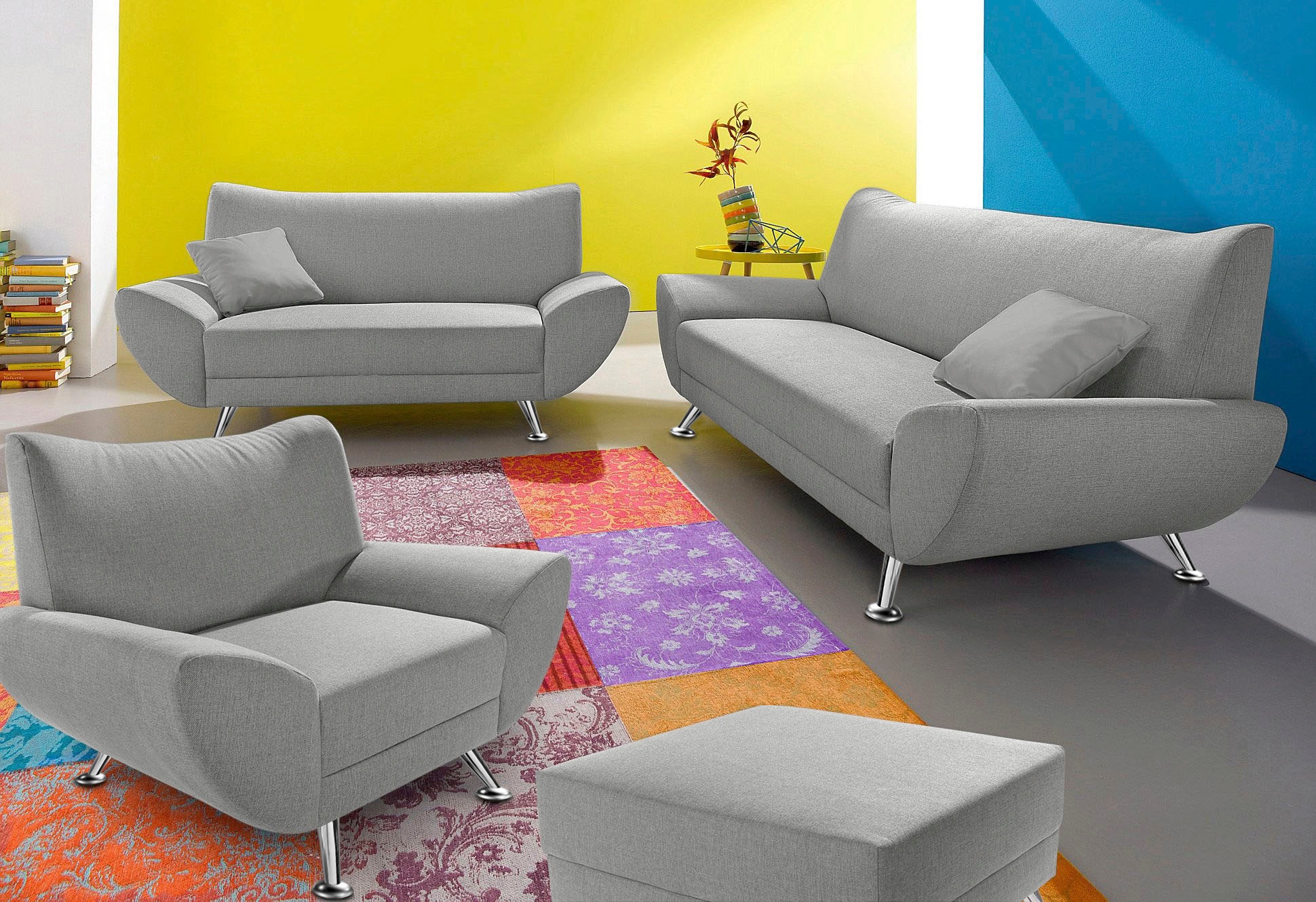 Home affaire Polstergarnitur »Saltare elegant & komfortabel, , 3-2-1, bequem, Designfuß« 3 Stk. tlg.