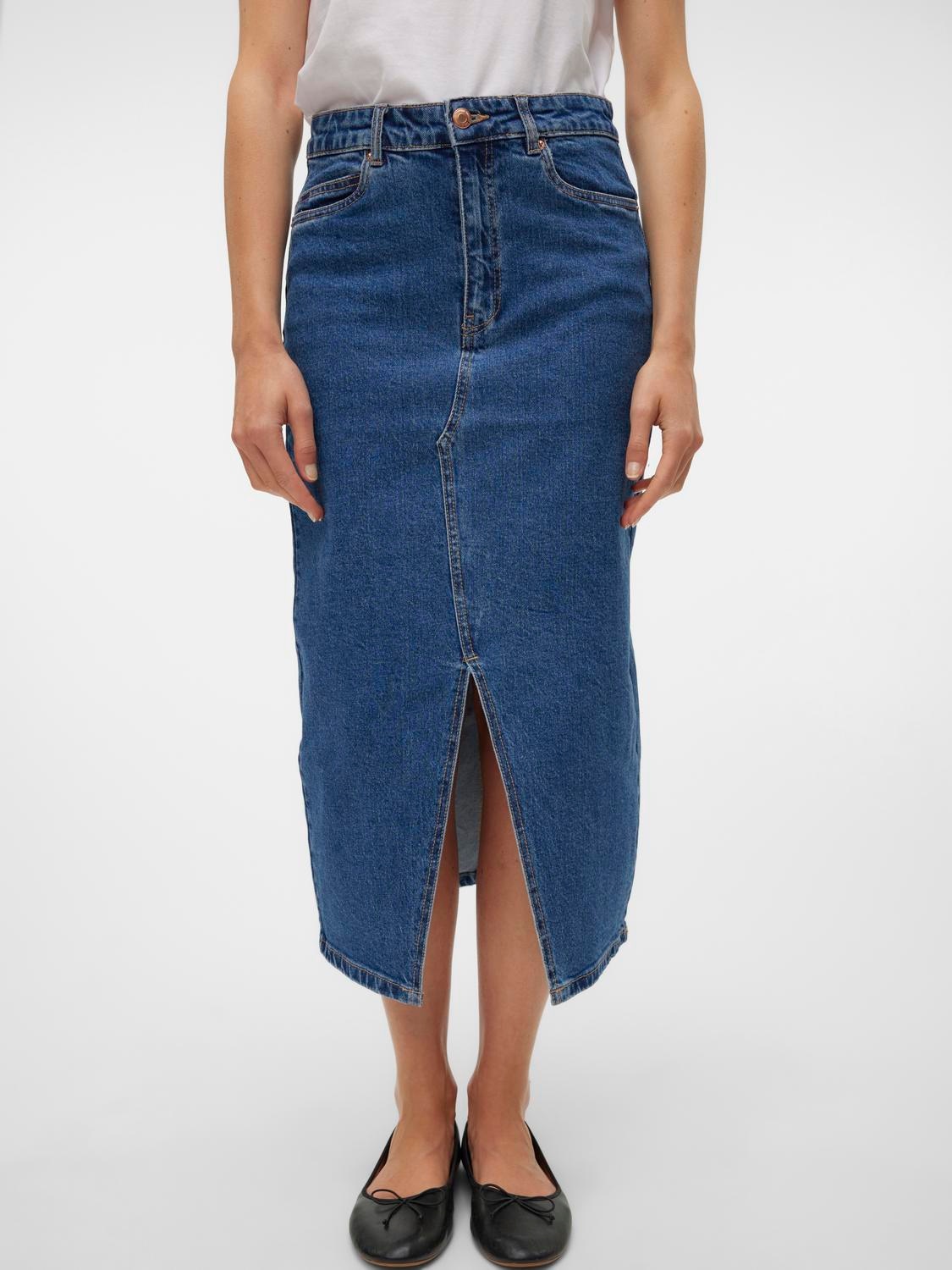 Vero Moda Maxirock »VMVERI HR CALF DENIM SKIRT GA NOOS«