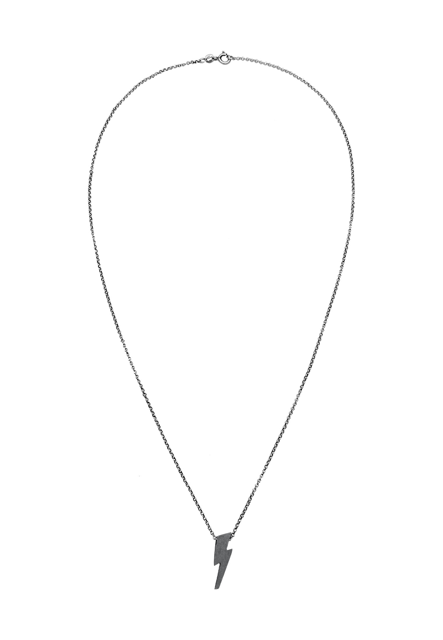 Kuzzoi Kette mit Anhänger »Halskette Herren Blitz Used Look 925 Silber«