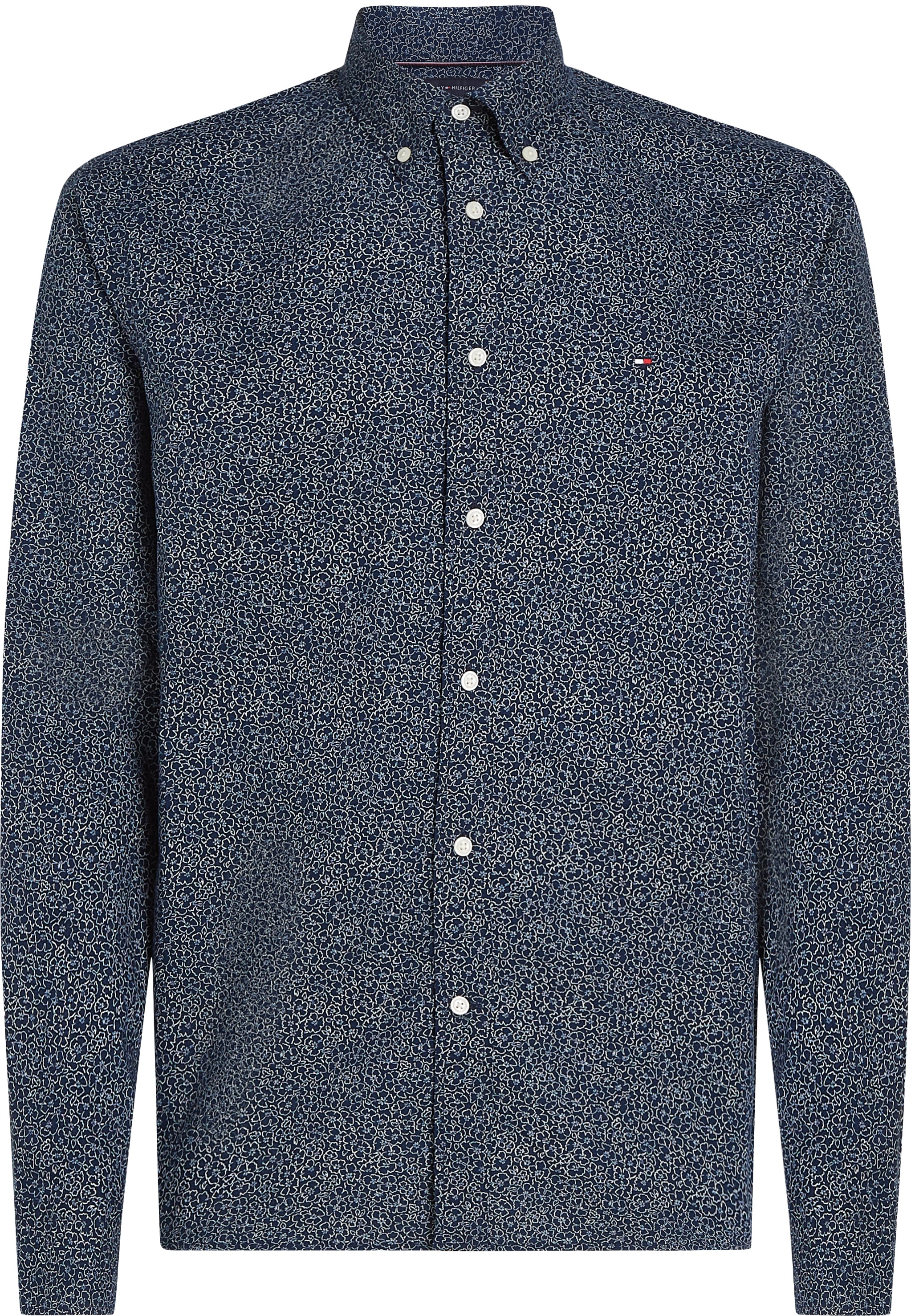 Tommy Hilfiger Big & Tall Langarmhemd »BT-FLX POPLIN LINR FLORAL S-B«, in Großen Größen, Logostickerei