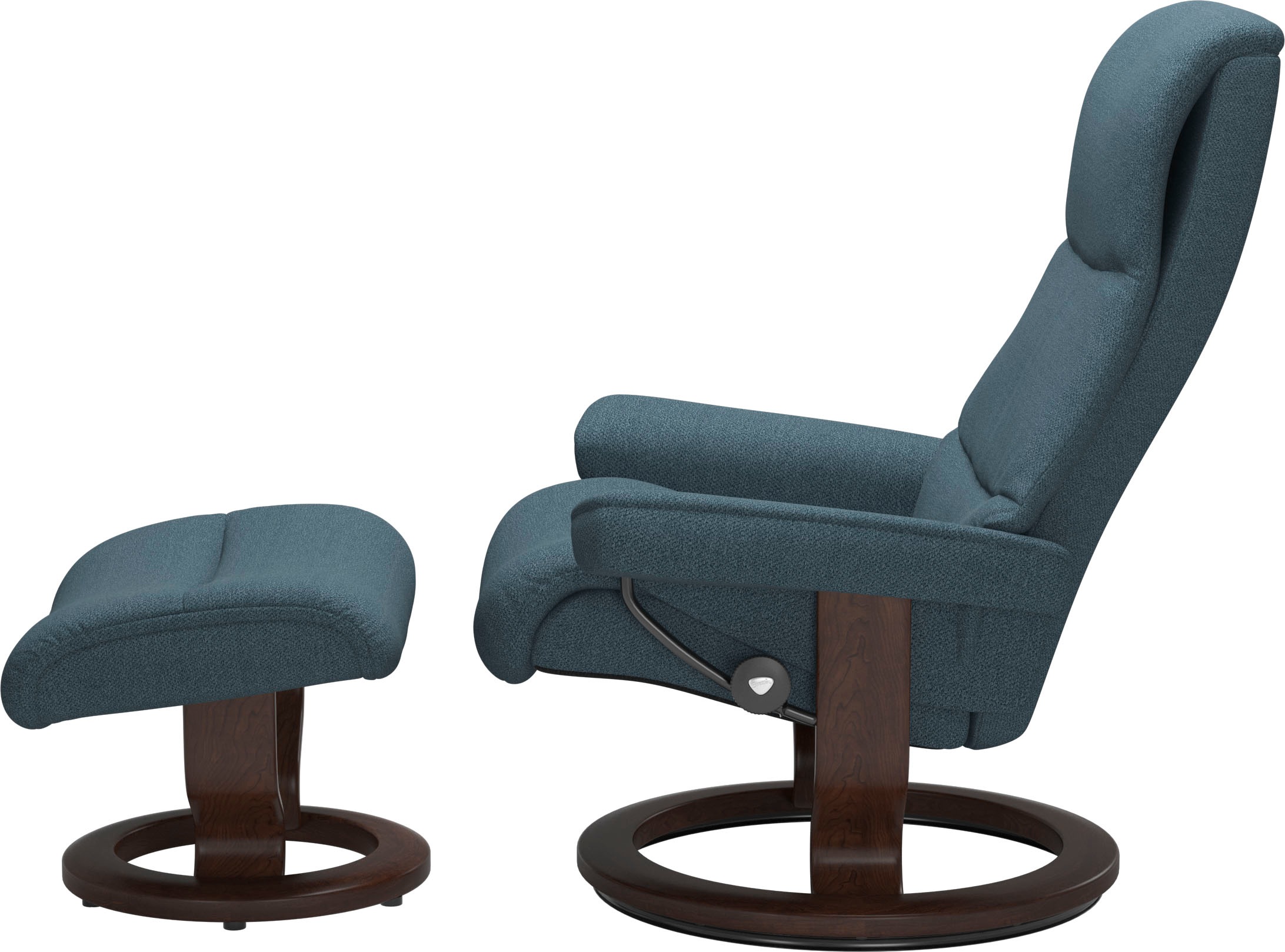 Stressless® Relaxsessel »View«, (Set, Relaxsessel mit Hocker), mit Classic Base, Größe M,Gestell Braun