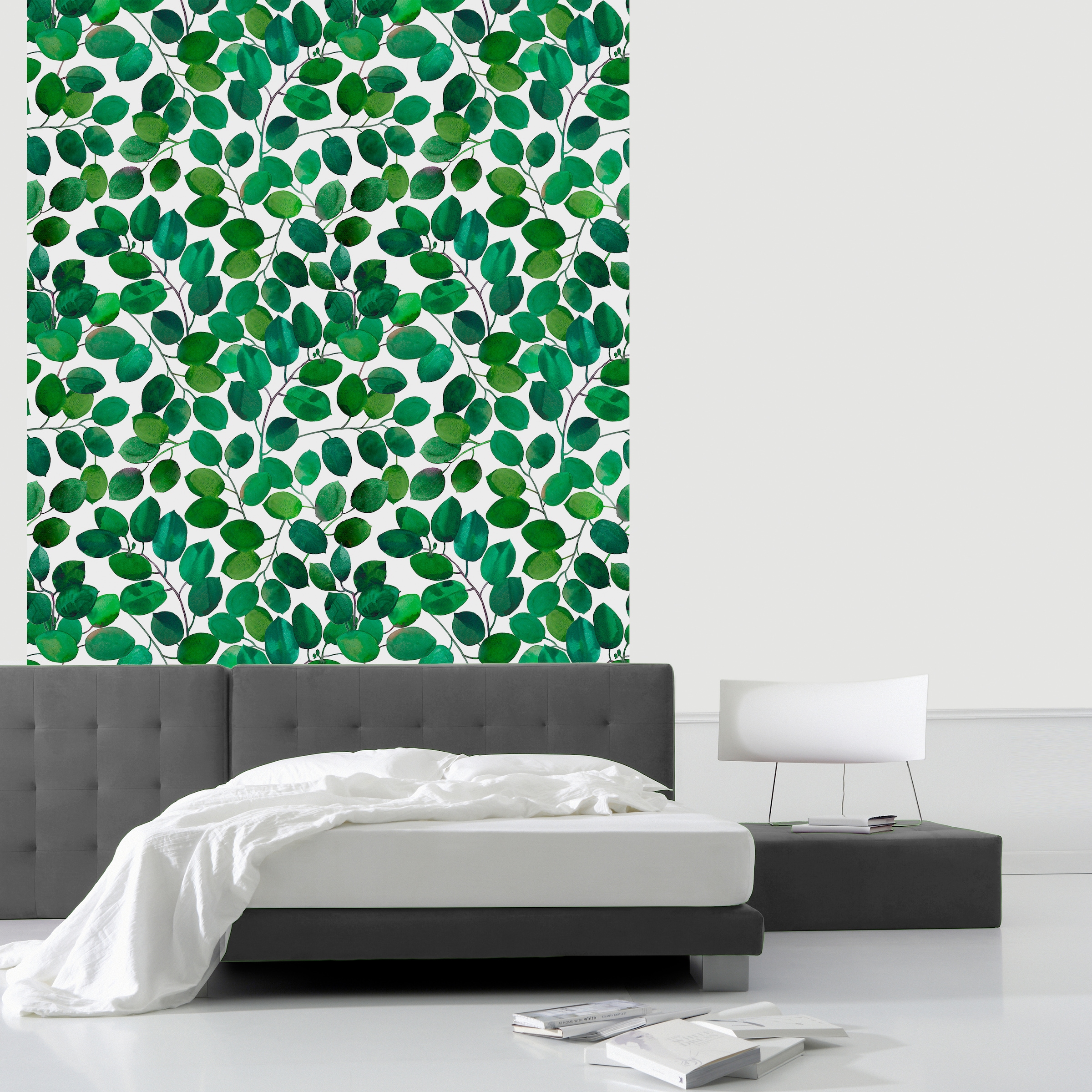queence Vinyltapete »Tropische Blätter-Grün« Motiv | bedruckt | botanisch | floral | gemustert | natürlich glatt 90x250cm, selbstklebend, kinderleichte Anbringung, , Sticker