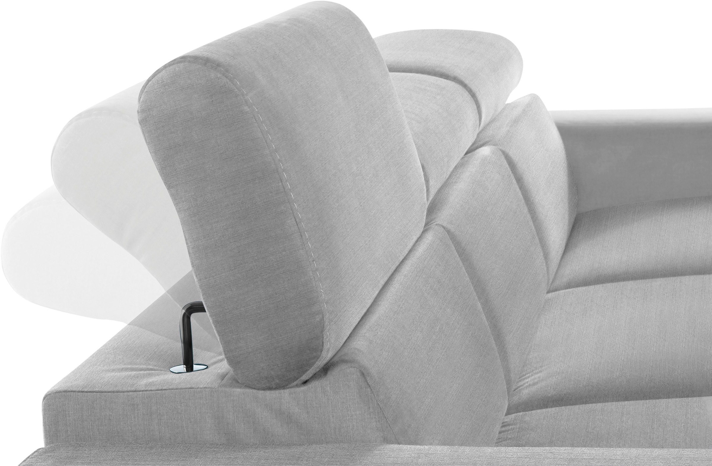 COTTA Polstergarnitur »Morven L-Form«, (Set), Set bestehend aus: Ecksofa mit Kopfteilverstellung & Hocker
