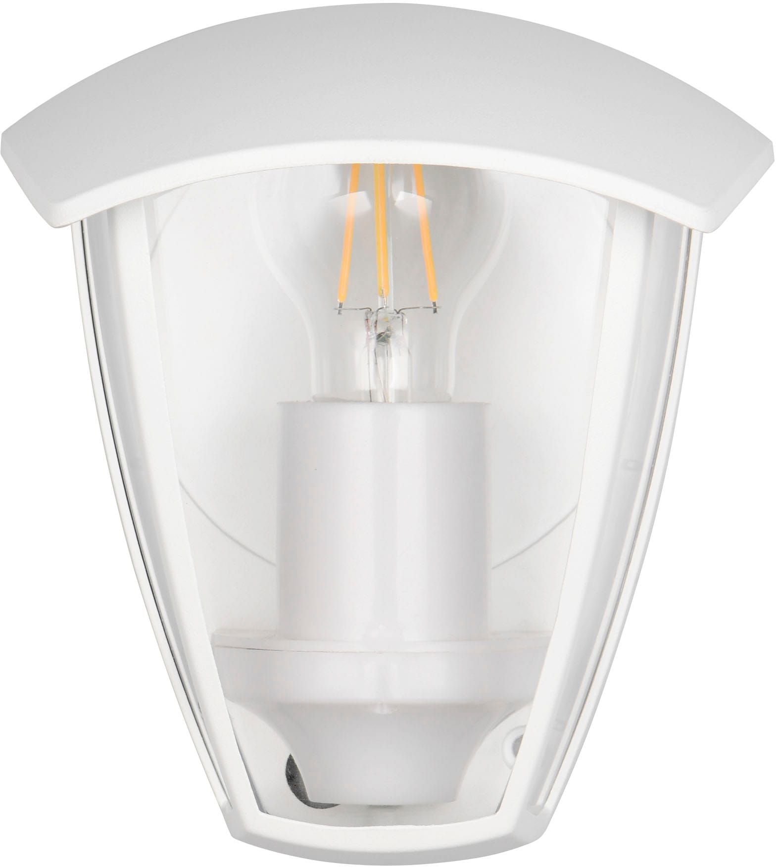 TRIO Leuchten Außen-Wandleuchte »VENTA, Outdoor Hauswand Fassadenbeleuchtung, exkl 1x E27 max 10W, IP44« E27 1 Stk. warmweiß - kaltweiß Wandlampe Garten Terrasse, Aluminium mit Kunststoff Schirm transparent