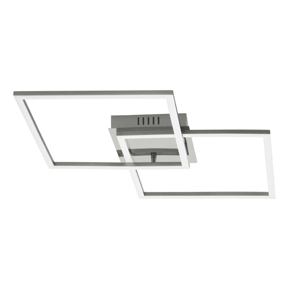 EGLO LED Deckenleuchte »Palmaves Deckenlampe, nickel-matt, gebürstet, Nachtlicht, Quadrate«, 1 flammig, Leuchtmittel LED-Modul | LED fest integriert, minimalistisch, zeitlos, flache Bauform, Wohnzimmer, 47x29,5x6cm