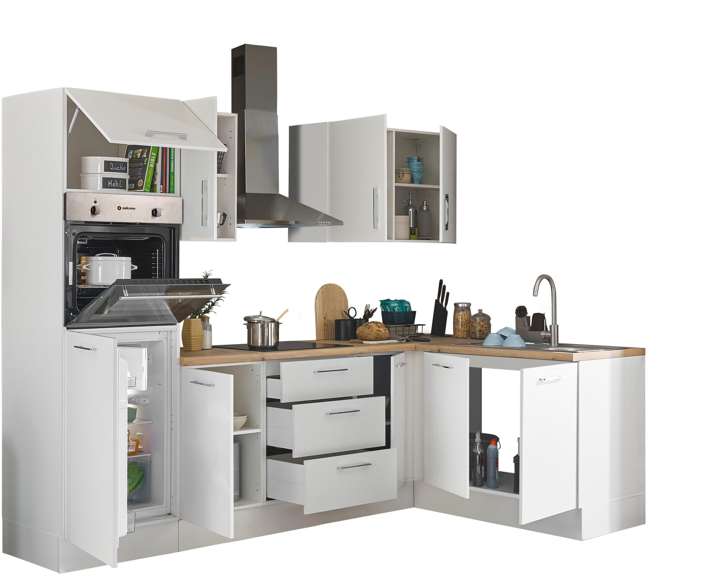 BASIC by Balculina Winkelküche »Turin« Stellbreite 270x175 cm, wahlweise mit E-Geräten