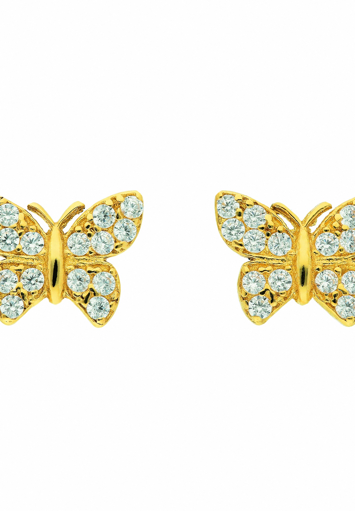 Adelia´s Paar Ohrstecker »333 Gold Ohrringe  Ohrstecker Schmetterling mit Zirkonia«