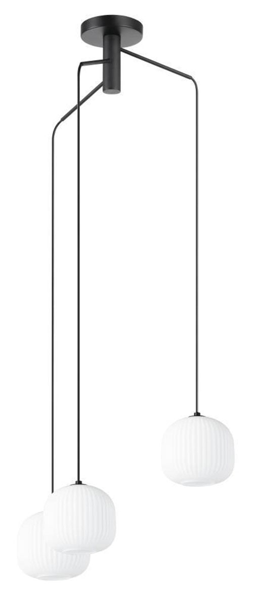 EGLO Hängeleuchte »MANTUNALLE«, 3 flammig, Leuchtmittel E27 | ohne Leuchtmittel, Pendelleuchte, Metall in schwarz und Glas in weiß, E27 Fassung, Ø 62cm