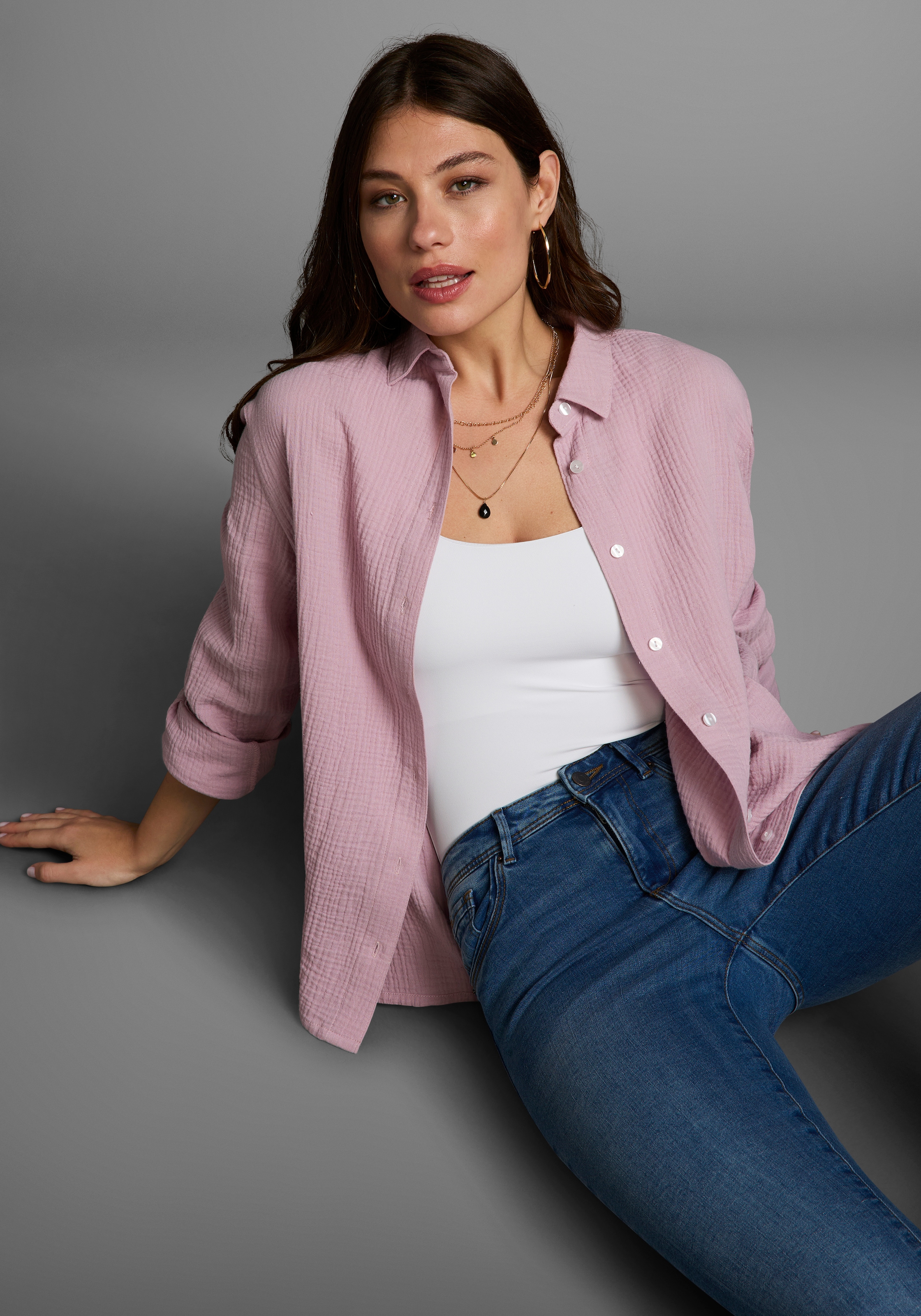 Laura Scott Longbluse, in Musselin-Qualität