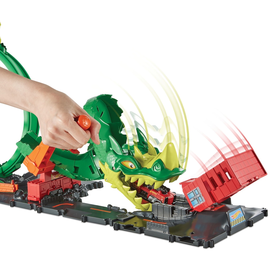 Hot Wheels Autorennbahn »City Drachen-Angriff Looping Set«