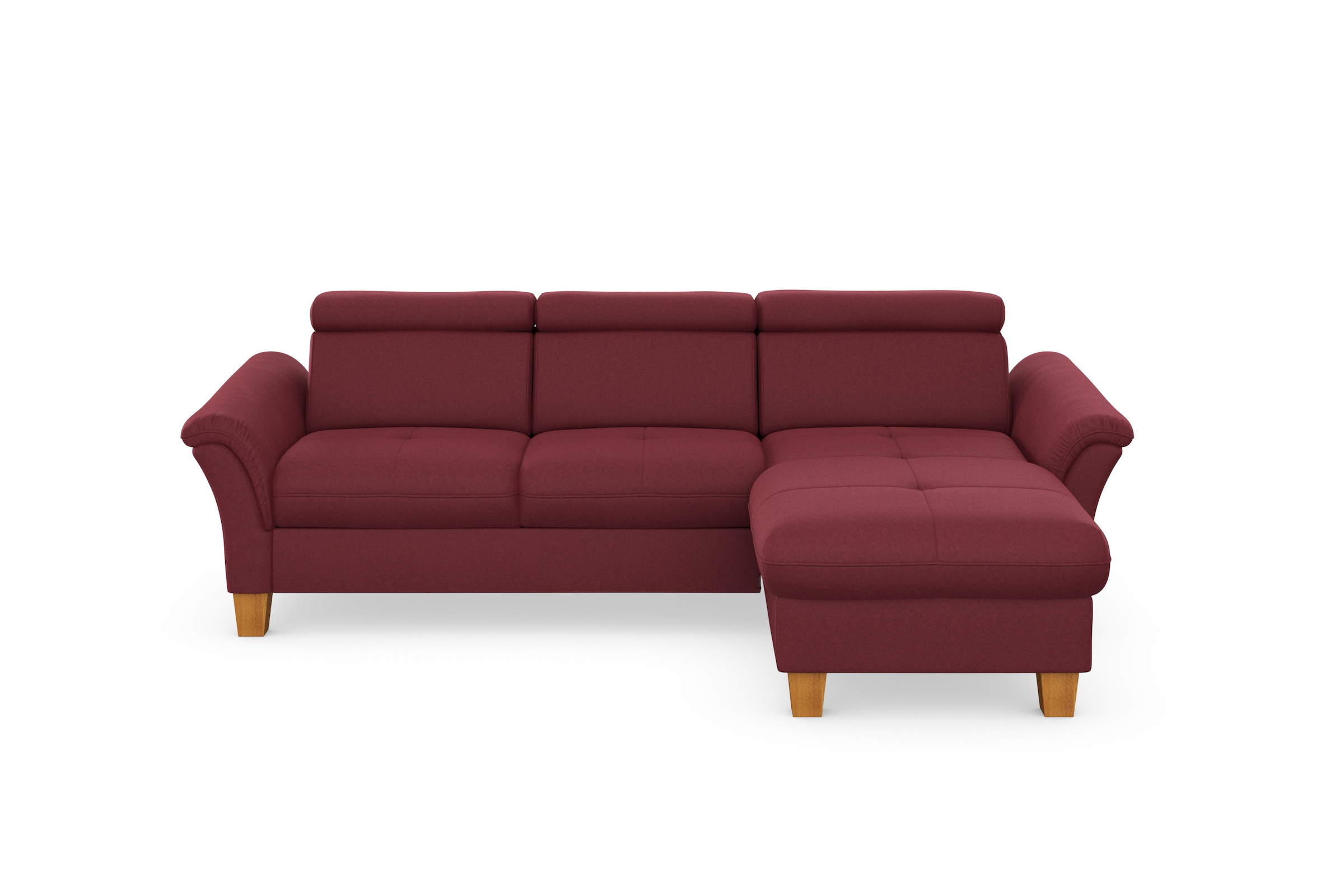 Home affaire Ecksofa »Lindgren L-Form«, wahlweise mit Bett mit klappbaren Rollen, Kasten und Kopfverstellung