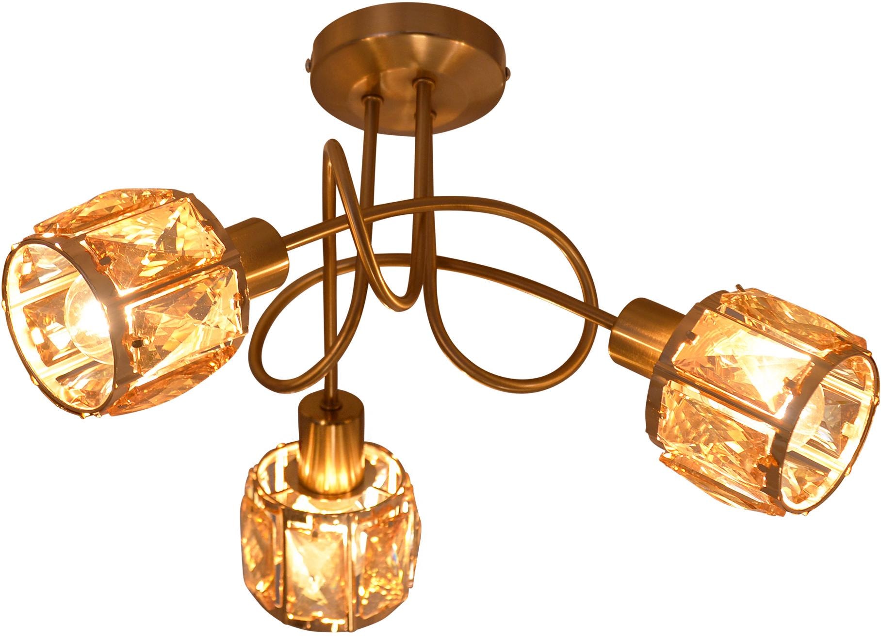 näve LED Deckenleuchte »Josefa«, 3 flammig, Leuchtmittel E14 | LED wechselbar, E14 max. 40W, Leuchtmittel wechselbar, Gold