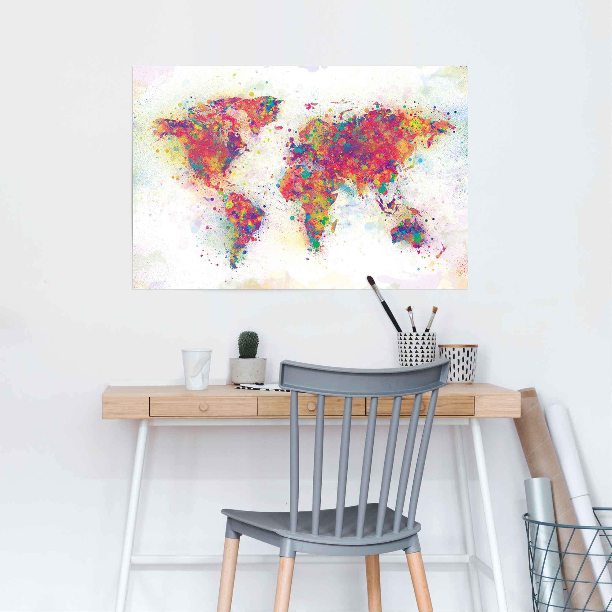 Reinders! Poster »Weltkarte Farbenmix«, (1 St.) auf Rechnung kaufen