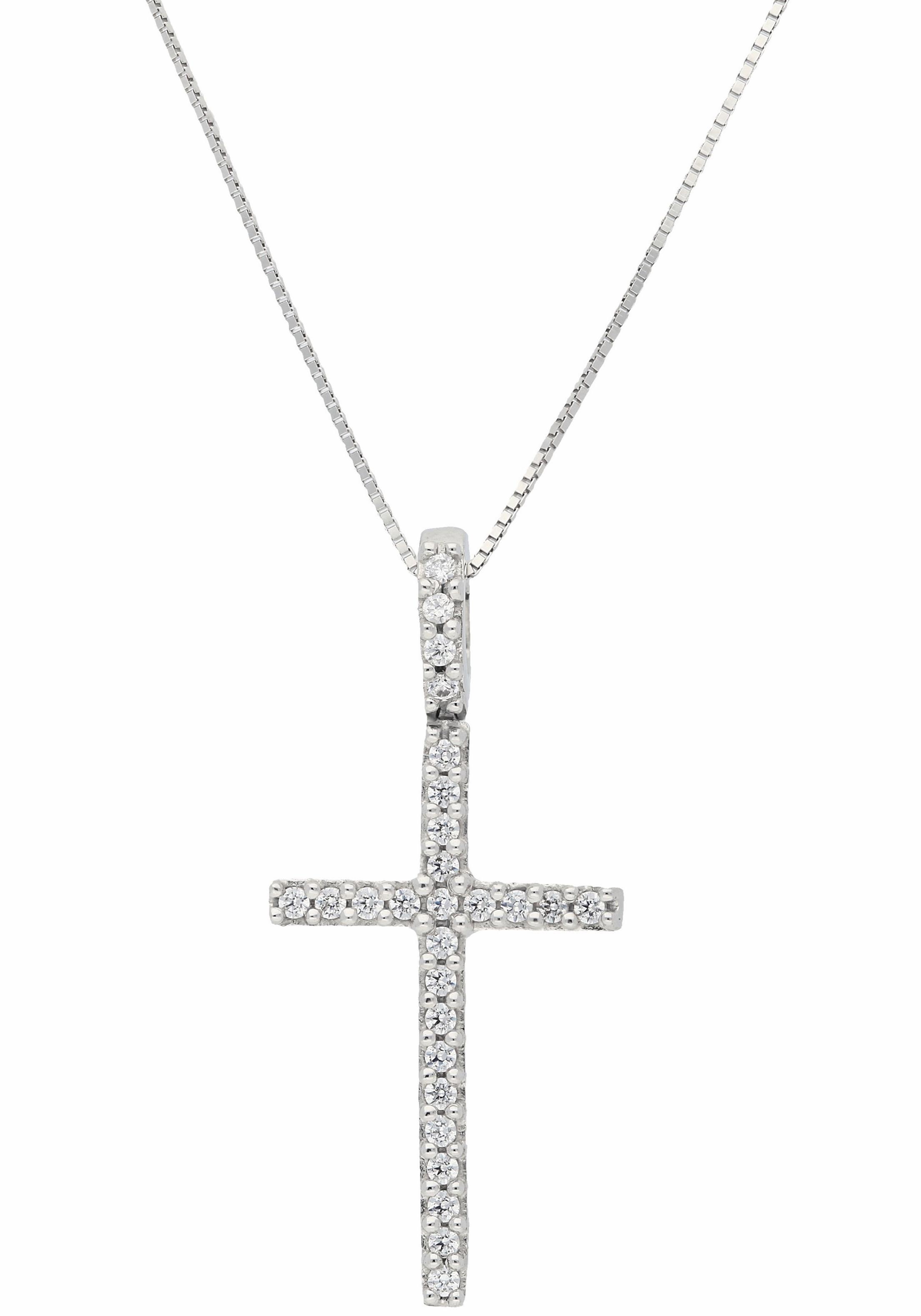 Firetti Kette mit Anhänger »Kreuz«, bequem mit Diamanten bestellen
