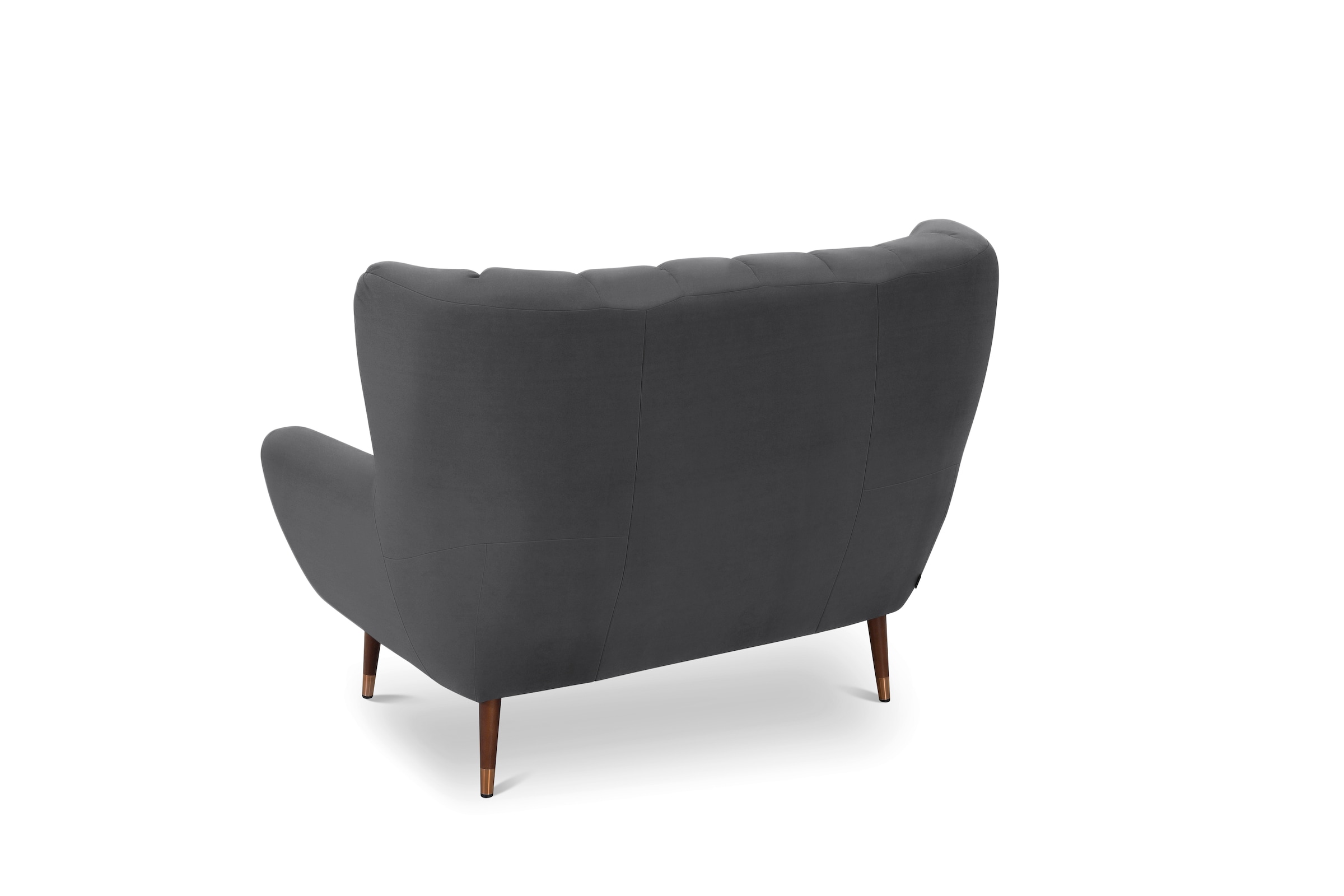 exxpo - sofa fashion 2-Sitzer »Polly, bequem mit hoher Rückenlehne, hohe Füße, Ohrensesselcouch«, Küchensofa, hochwertige Bezugsvarianten und aktuelle Farben