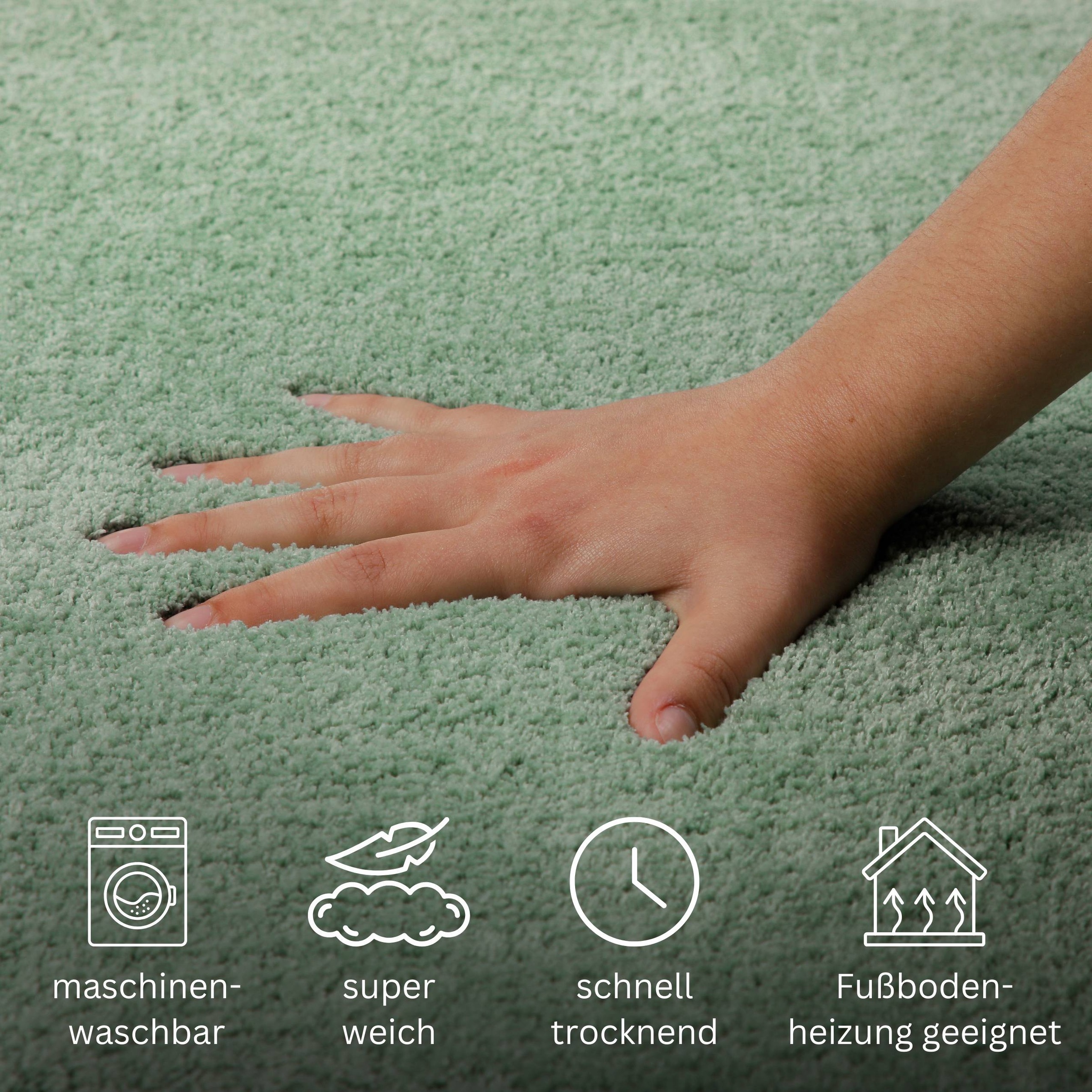 OTTO home Badematte »Neele« Höhe 20 mm rutschhemmend beschichtet schnell trocknend Badteppich, getuftet, modern, Uni, antirutsch, flauschig, Hochflor