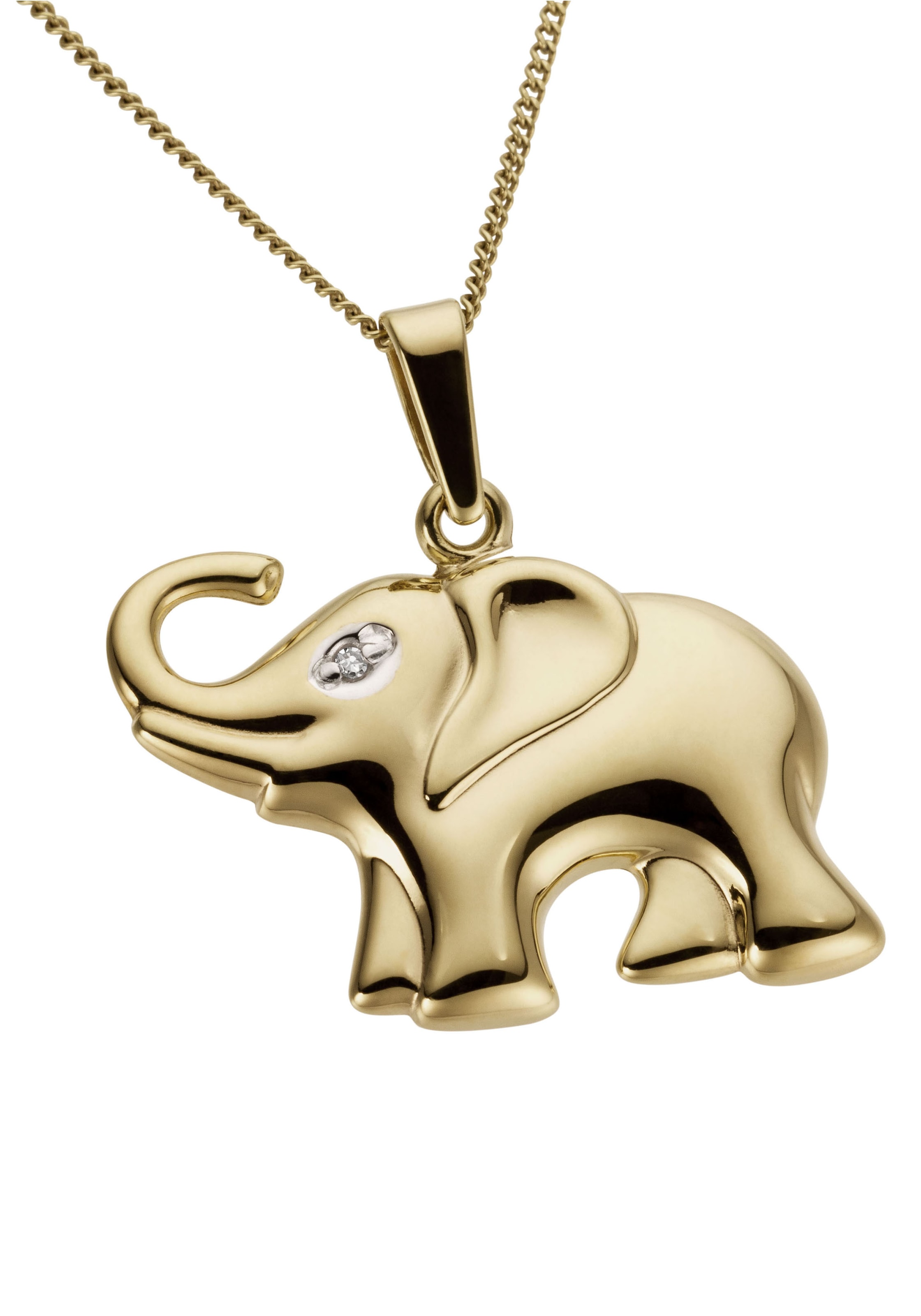Firetti Kettenanhänger »Schmuck Geschenk Gold 333 Halsschmuck Anhänger für Halskette Elefant«, Made in Germany - mit Diamant