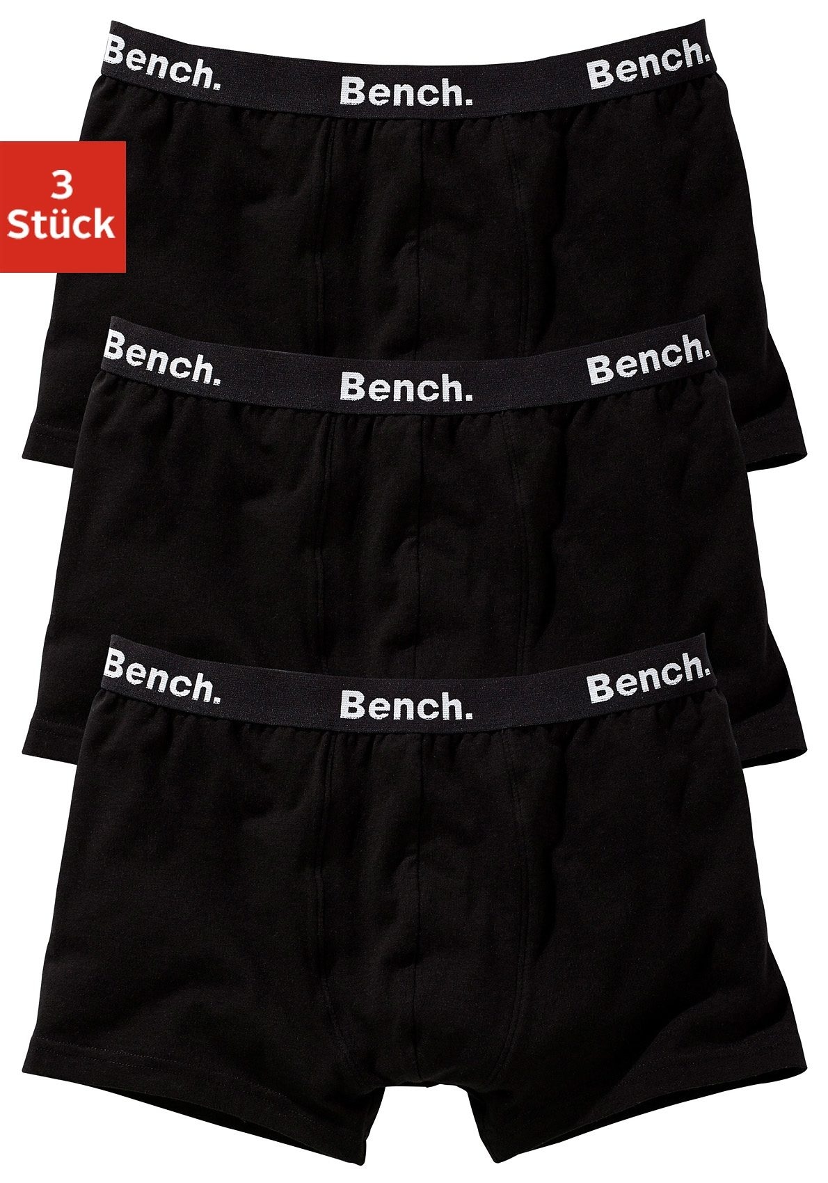 Bench. Boxer, (Packung, 3 St.), bequem mit Logo-Webbund bestellen