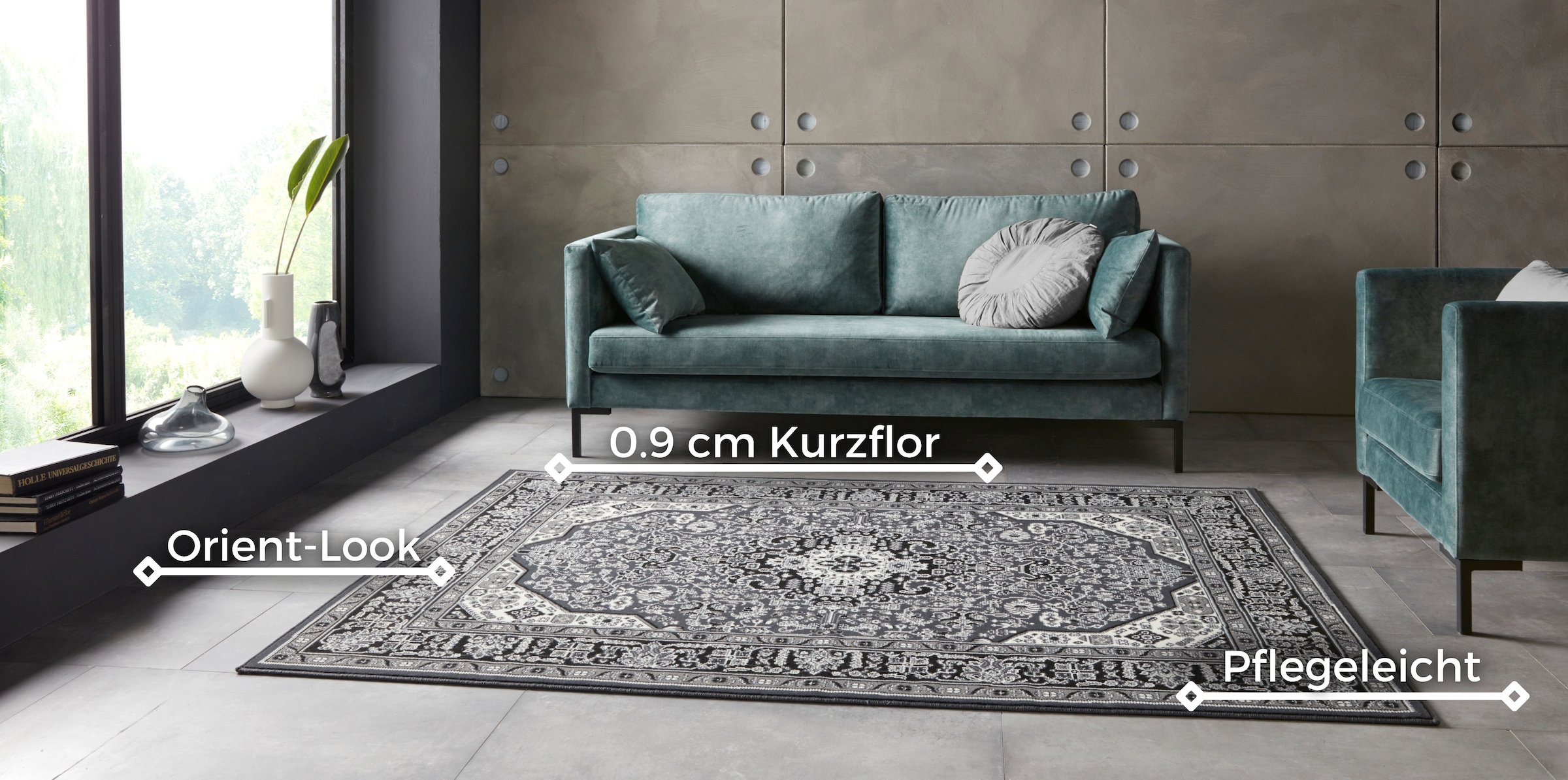 NOURISTAN Teppich »Skazar Isfahan«, rechteckig, Kurzflor, Orient, Teppich, Vintage, Esszimmer, Wohnzimmer, Flur