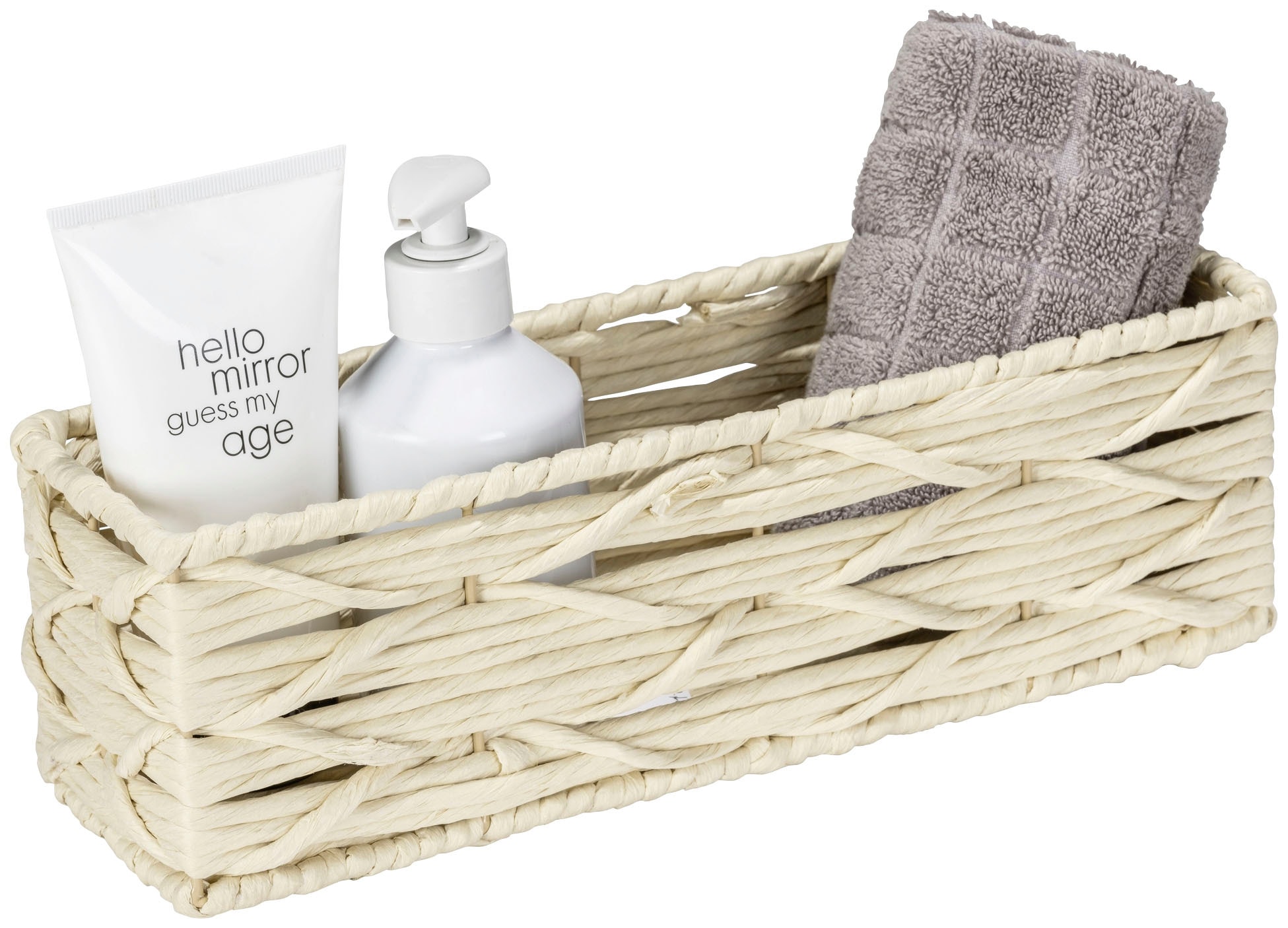 WENKO Badorganizer »Vabriano Lang«, aus hochwertigem Papier-Geflecht