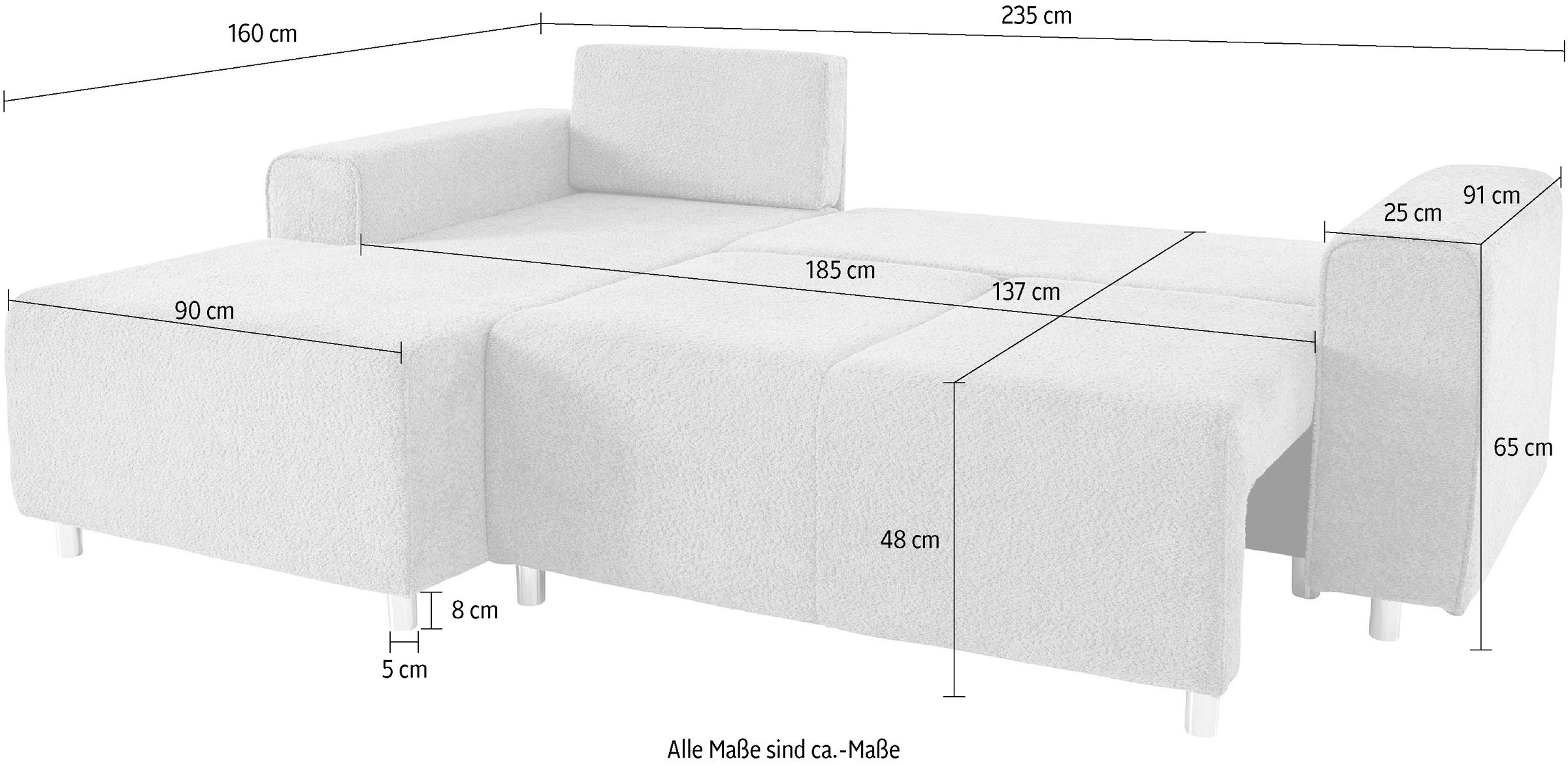 Guido Maria Kretschmer Home&Living Ecksofa »Györ«, L-Form, wahlweise mit Bettfunktion und Bettkasten incl. 2 Zierkissen