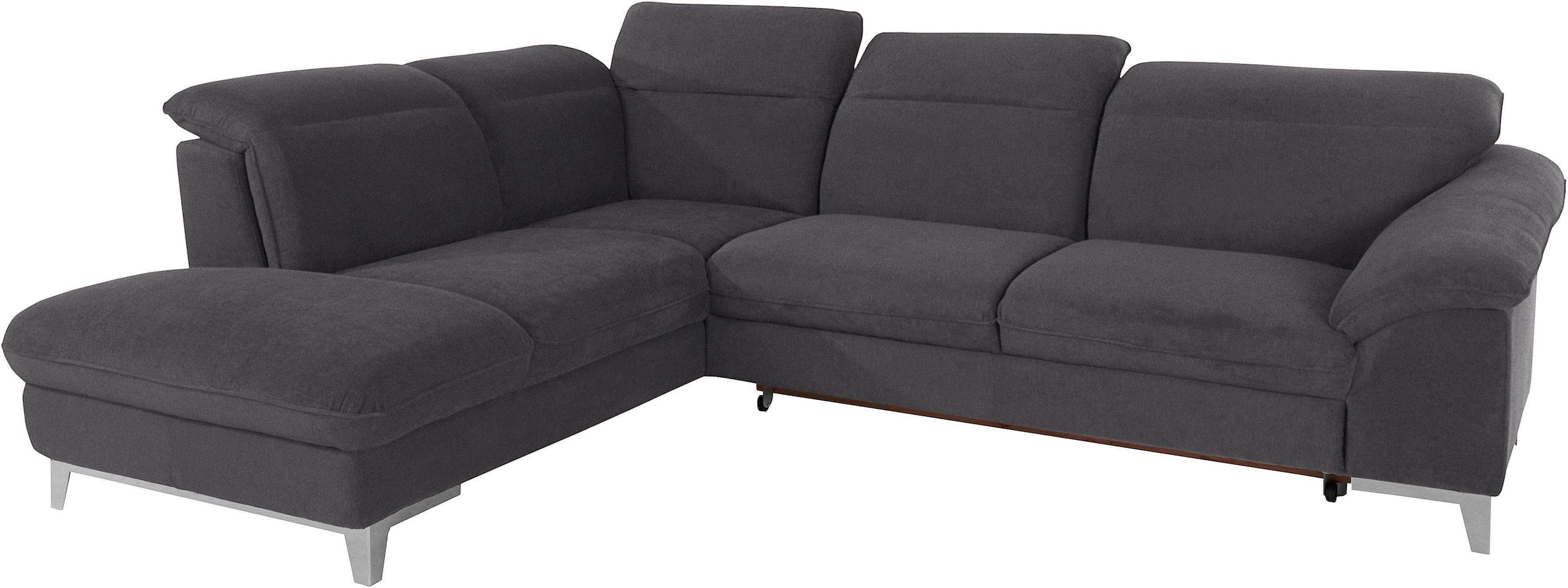 COTTA Polstergarnitur »Teresa L-Form«, (Set), Set bestehend aus: Ecksofa mit Kopfteilverstellung & Hocker