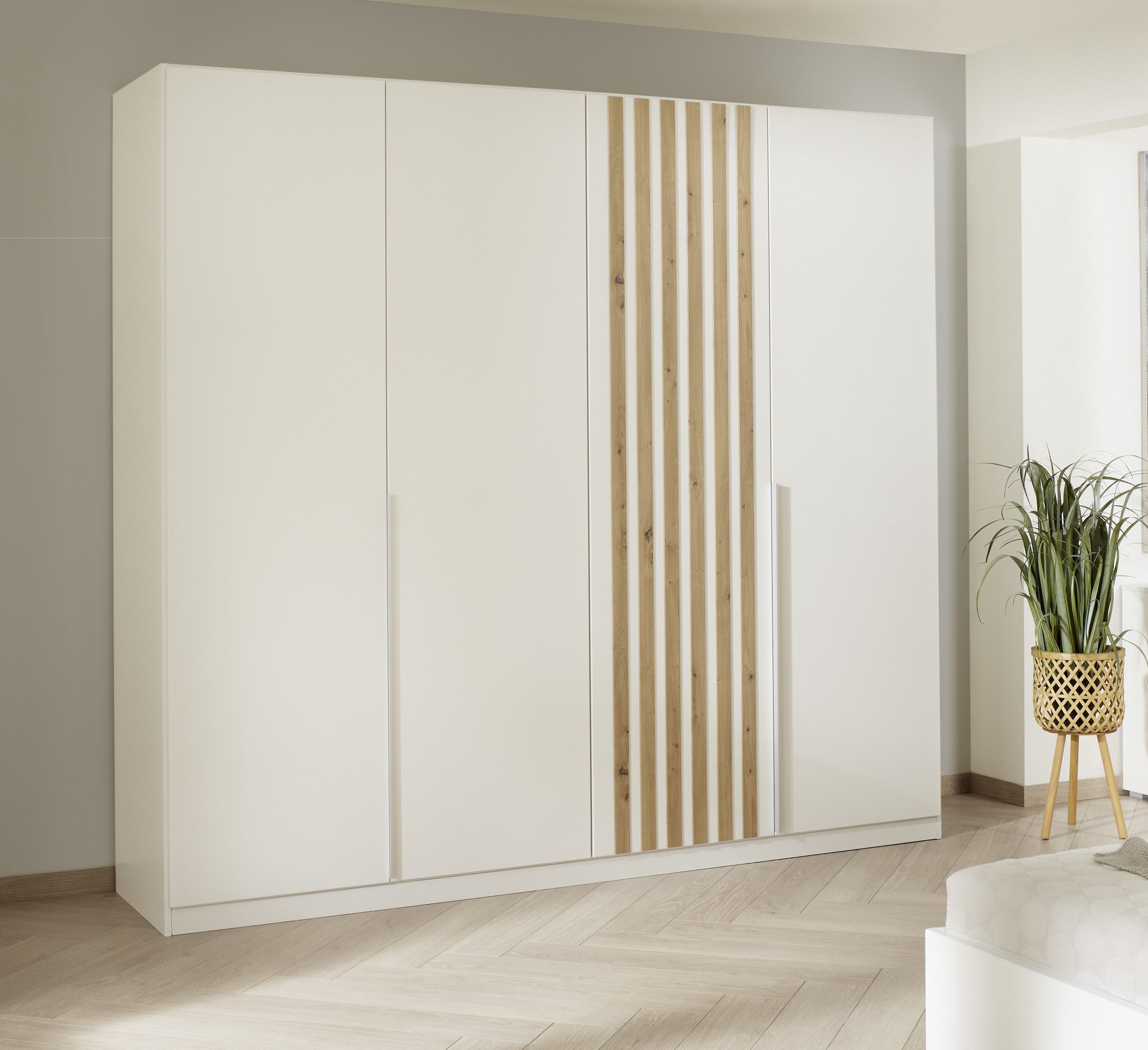 rauch Schlafzimmer-Set »Komplettzimmer Komplett Set Schrank 226 cm Bett 160/180 cm LAMELLA« Set, 3 verschiedene Ausstattungen, inkl. SOFT-CLOSE, 4 tlg. tlg.