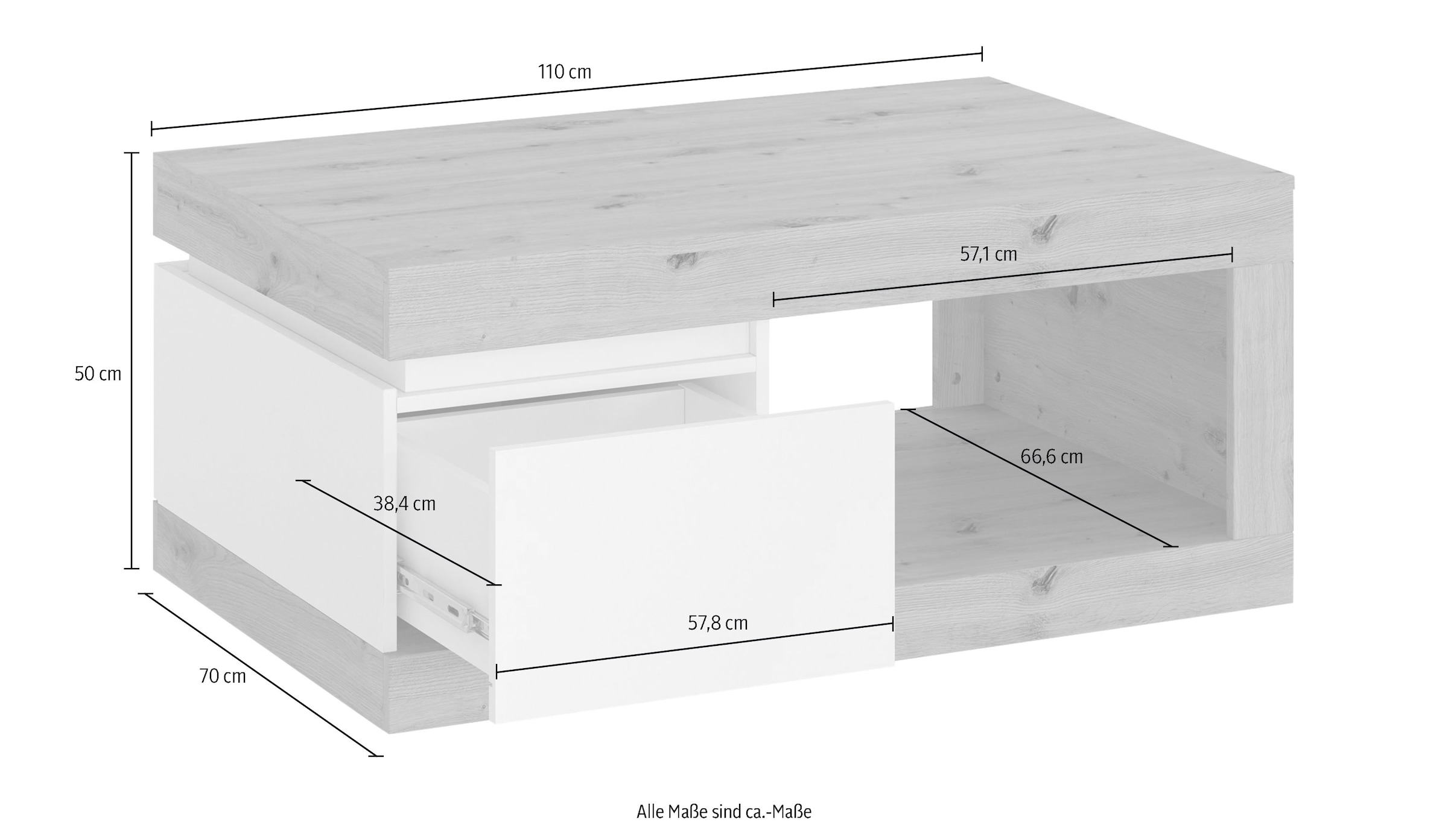 INOSIGN Couchtisch »Luci«, Breite 110 cm