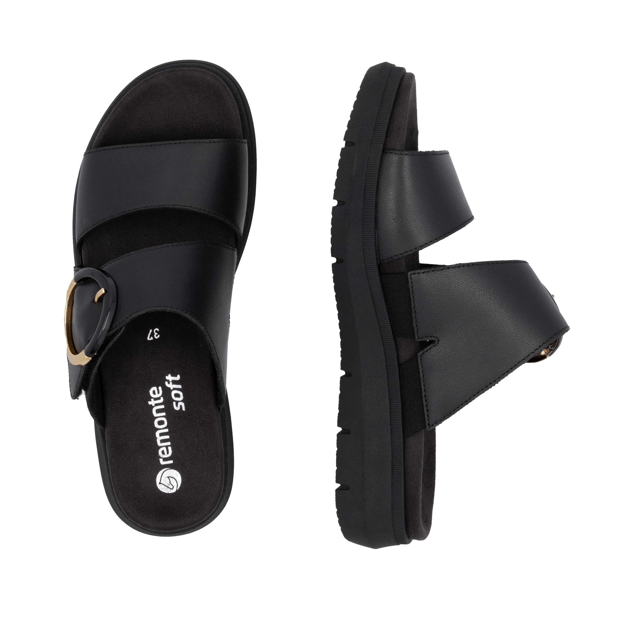 Remonte Pantolette, Keilabsatz, Sommerschuh, Bequemschuh mit Klettverschluss