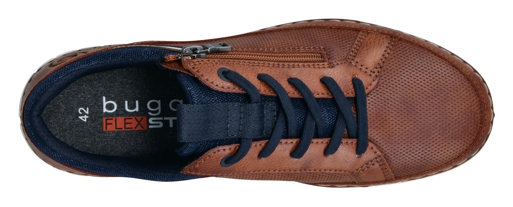 bugatti Slip-On Sneaker, Freizeitschuh, Halbschuh, Slipper mit Kontrast-Rahmennaht