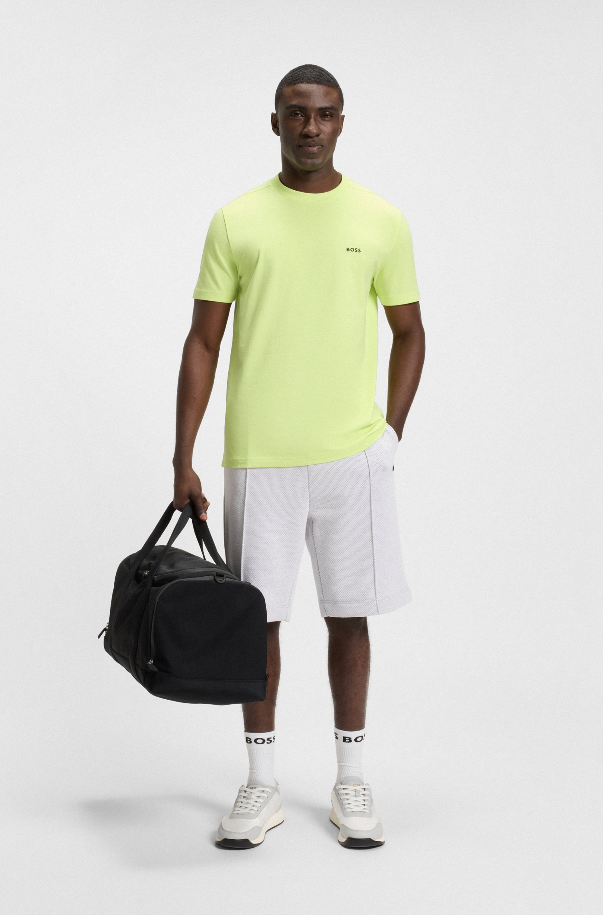 BOSS GREEN Rundhalsshirt »Tee« mit gummiertem Kontrast-Logo