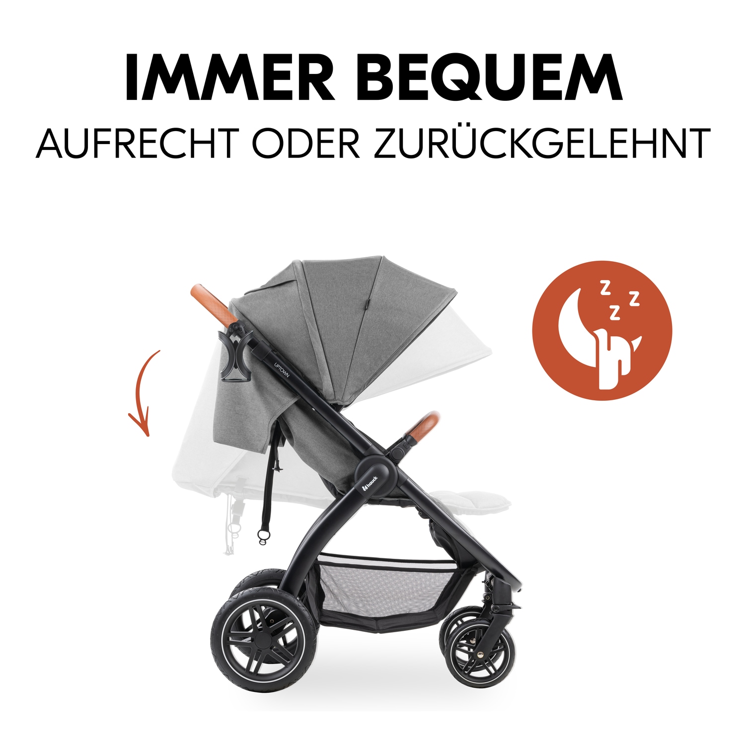Hauck Kinder-Buggy »Uptown, Black Melange Grey«, 22 kg, bis 22 kg belastbar