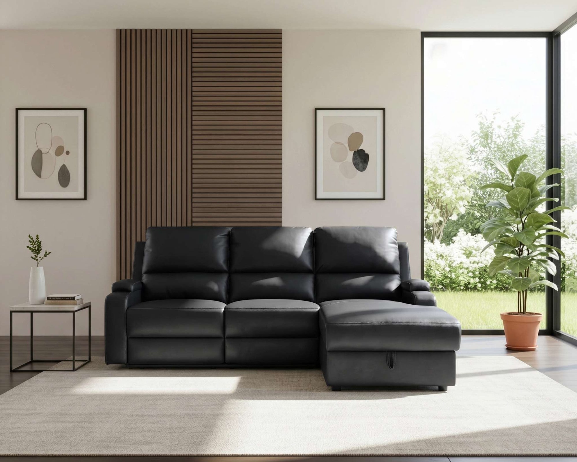 OTTO home Ecksofa »NAPORI Kunstleder, L-Form, 210cm, man./elektr. Relaxfunktion« USB-A bei elektr. Variante, Staukasten, Seitentaschen u. Federkern