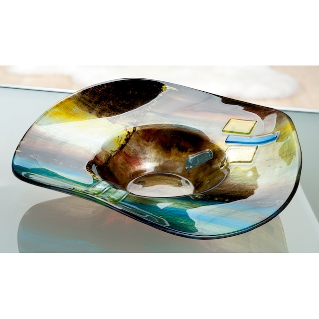 GILDE GLAS art Dekoschale »Campo«, (1 St.), aus Glas, Höhe ca. 13 cm mit 3  Jahren XXL Garantie