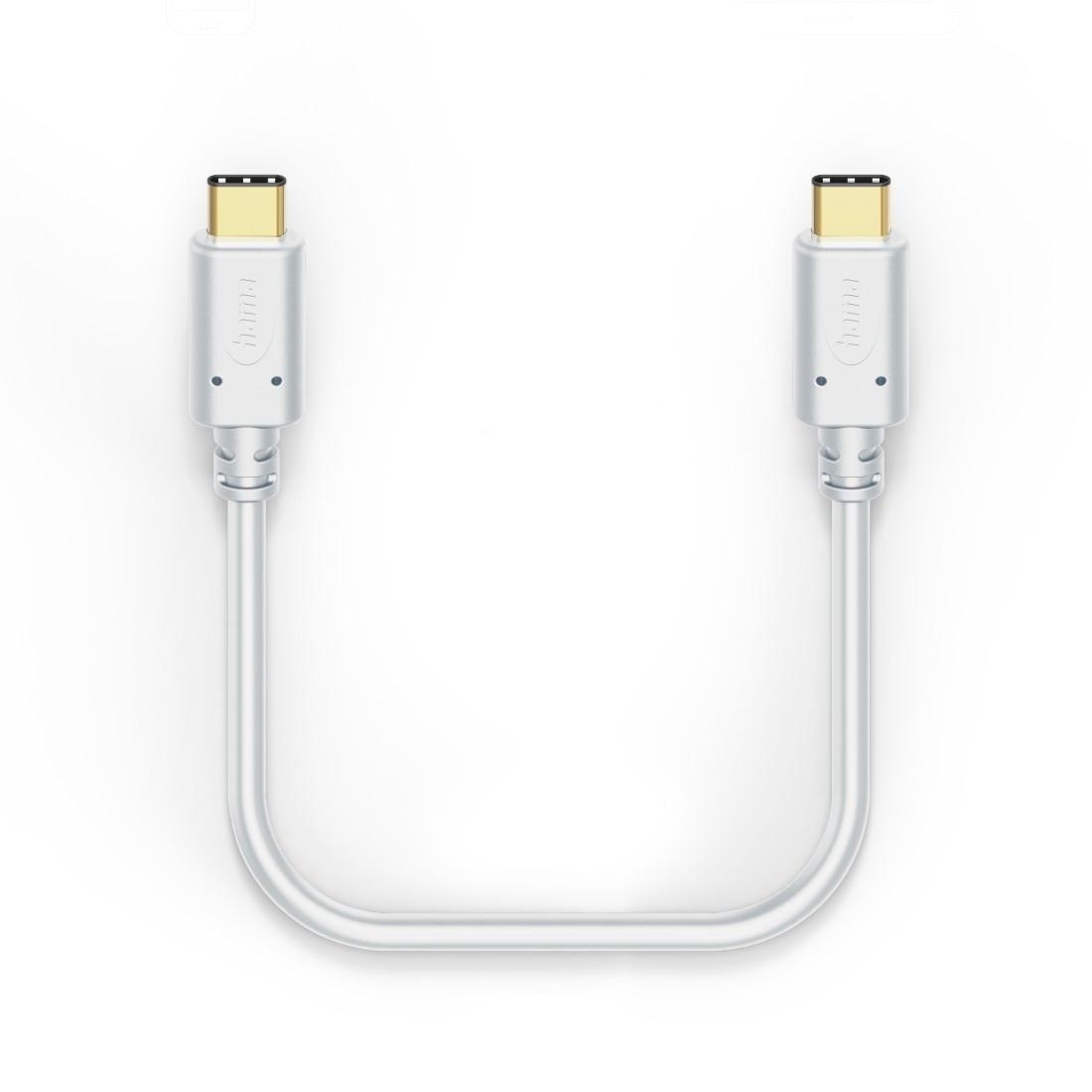 Hama USB-Kabel »Ladekabel, USB C auf USB C, 1,5 m, Weiß« USB-C 150 cm