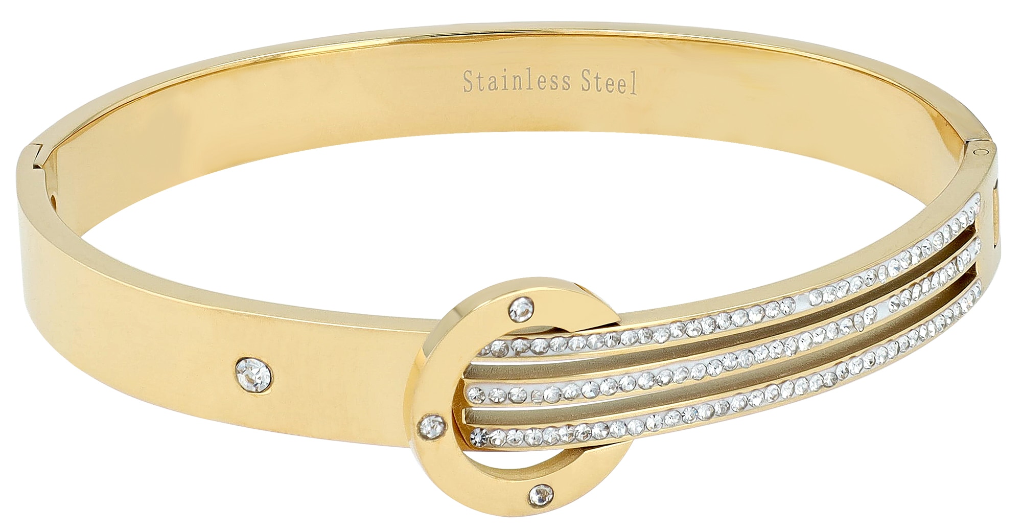 Adelia´s Armreif »Damen Armband ¿ Armreif aus Edelstahl mit Strass Steinchen Ø 6,0 cm cm«