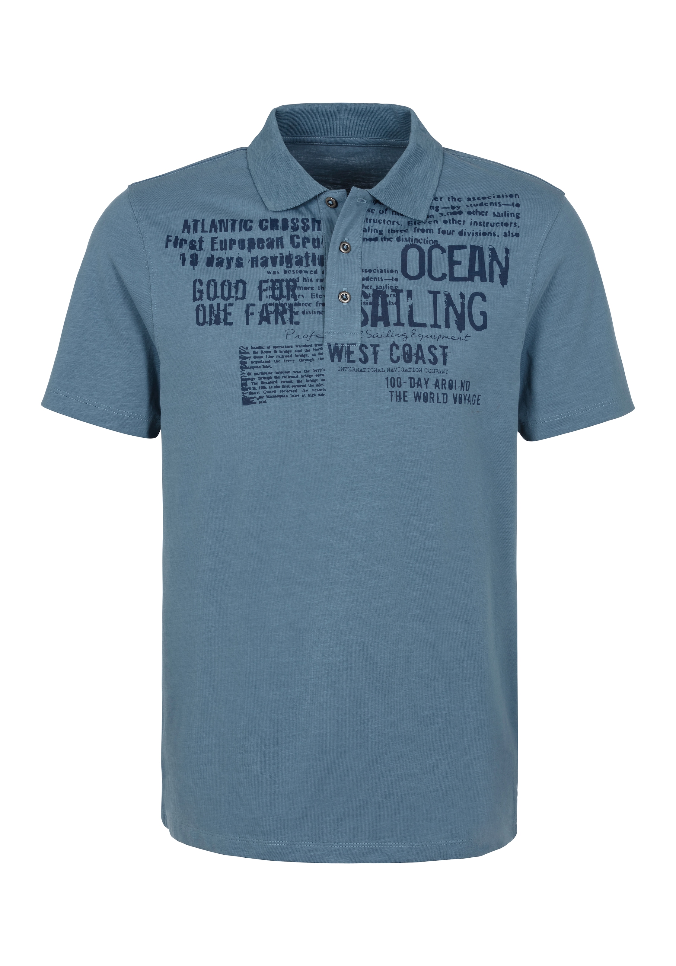 John Devin Poloshirt »mit Print«, Regular-Fit, aus Slub-Qualität, mit Print