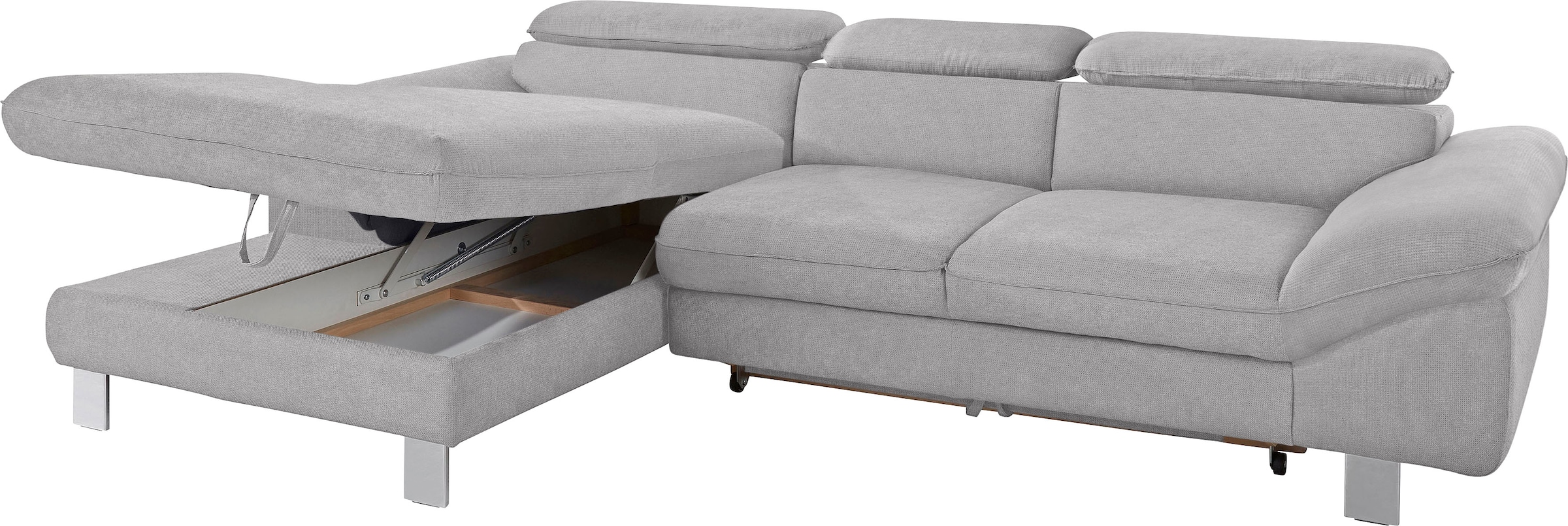 COTTA Polstergarnitur »Driver L-Form«, (Set, 2 tlg.), Set bestehend aus: Ecksofa mit Kopfteilverstellung & Hocker