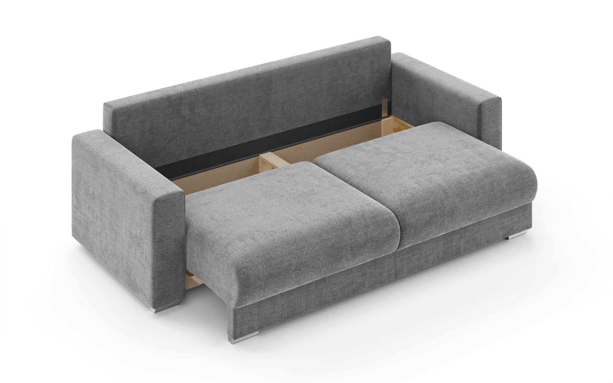 INOSIGN 3-Sitzer »Stevinson Schlafsofa mit Bettkasten, Maße B/H/T: 229/87/97 cm« mit Wellenunterfederung, 2 Rückenkissen und 2 Zierkissen