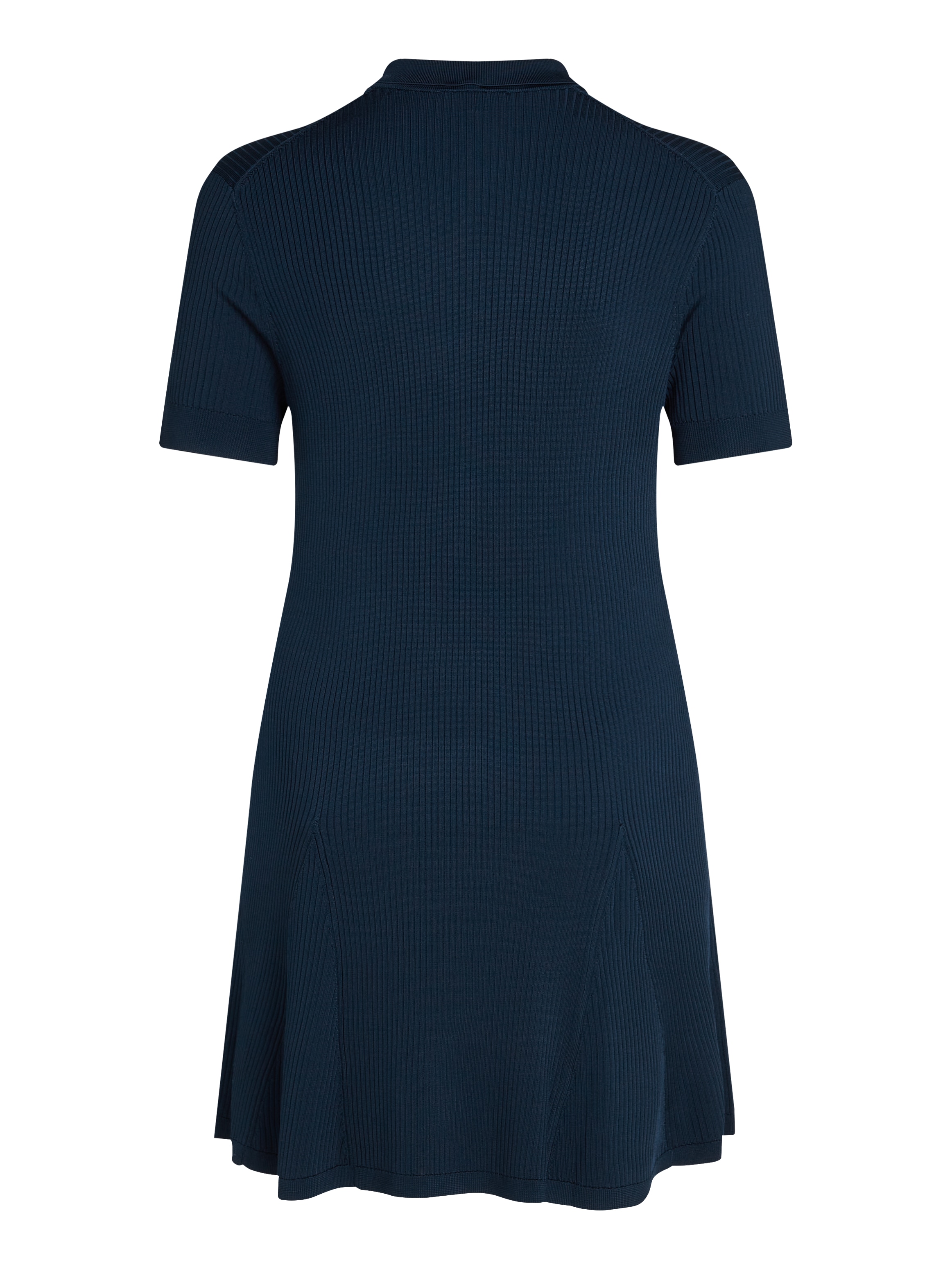 Tommy Hilfiger Curve Strickkleid »CRV RIB BTN F&F POLO SWT DRESS«, in Großen Größen, Polokragen, Logostickerei