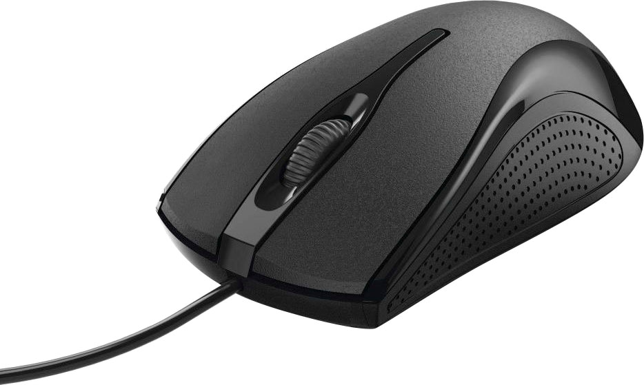 Hama Maus »Computermaus mit Kabel für Rechtshänder und Linkshänder, PC Maus«,  kabelgebunden, Farbe Schwarz, 3 Tasten, Optische Office Maus ➥ 3 Jahre XXL  Garantie | UNIVERSAL