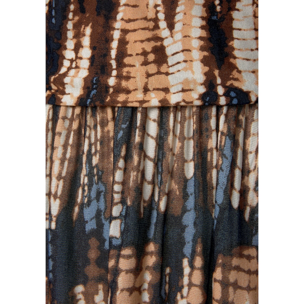 Buffalo Maxikleid, mit Trägern zum Knoten im Alloverprint, Sommerkleid, Strandkleid
