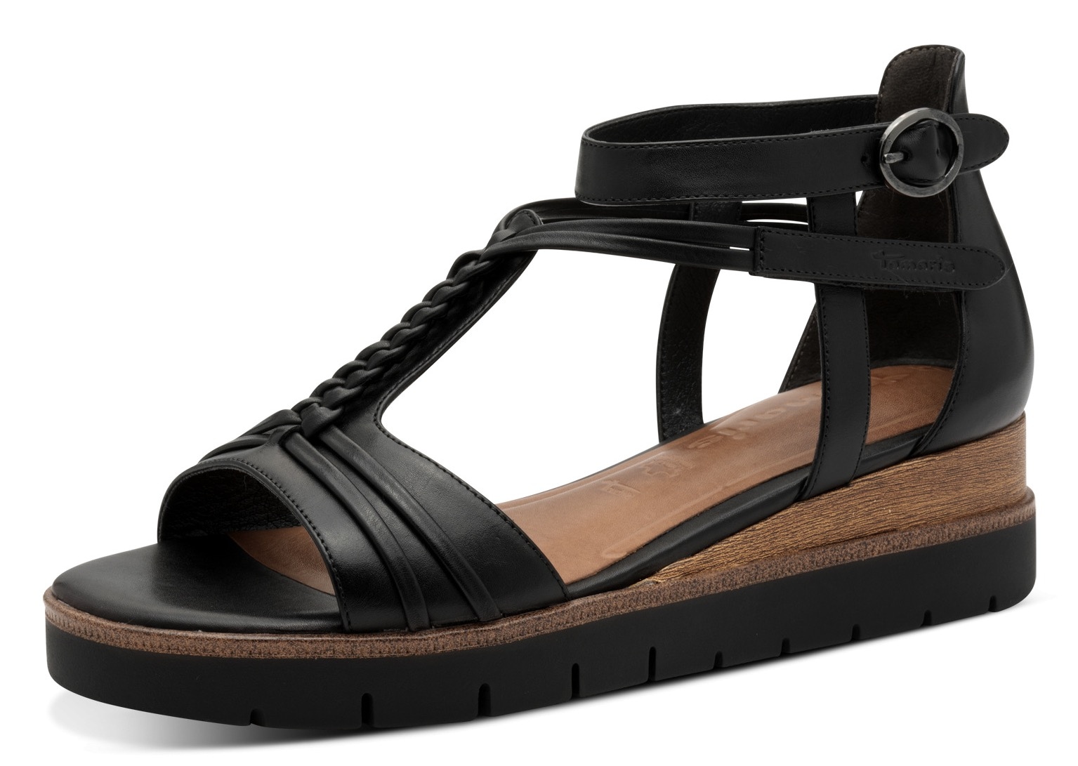 Tamaris Keilsandalette  , Riemchensandale, Sommerschuh mit Flechtriemchen